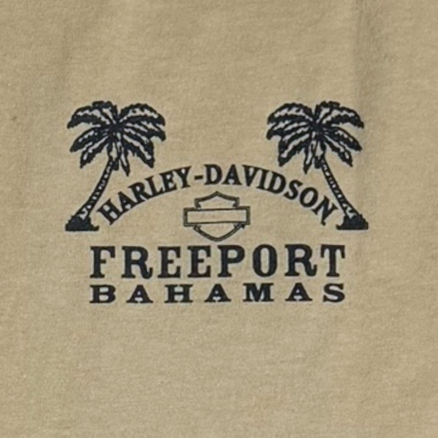 Harley Davidson Freeport Bahamas 3XL Beige Graphic TShirt Double Sided Print