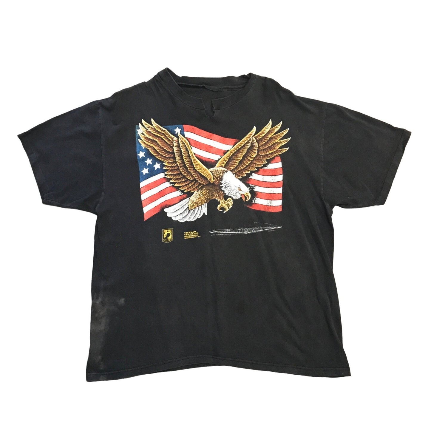 Unbranded M American Flag Bald Eagle Graphic Black T Shirt Prisoners of War