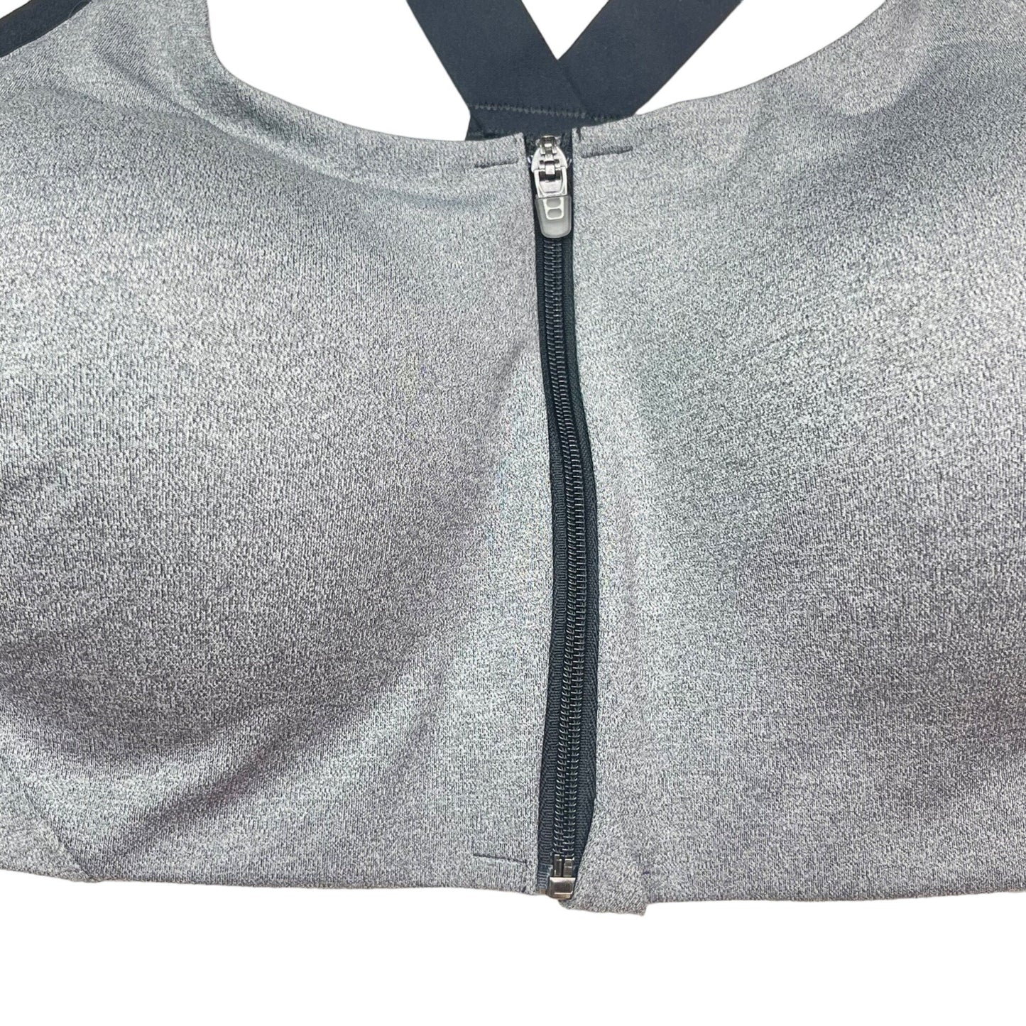 NWT All in Motion 36DD Gray Sports Bra Front Zip High Support Moisture Wicking