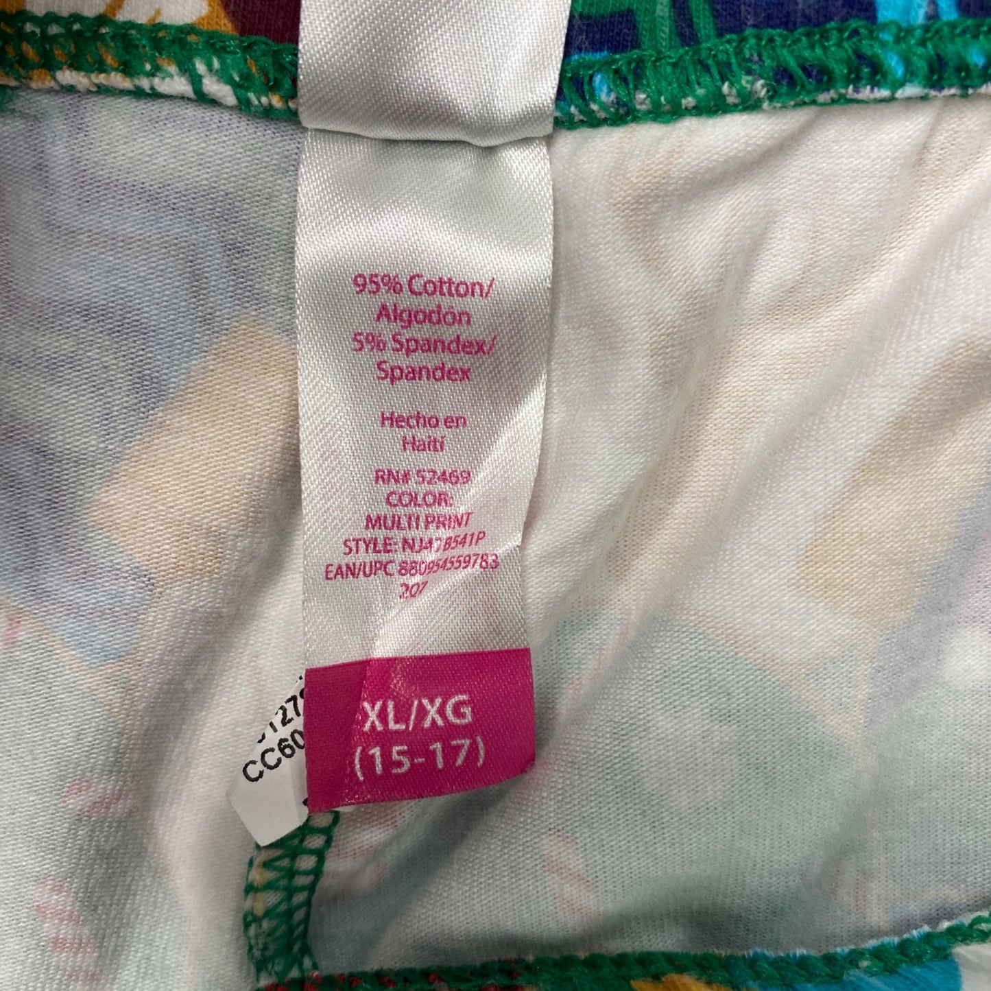 No Boundaries Womens XL Christmas Ornament Leggings Stretchy Deer Snowflake