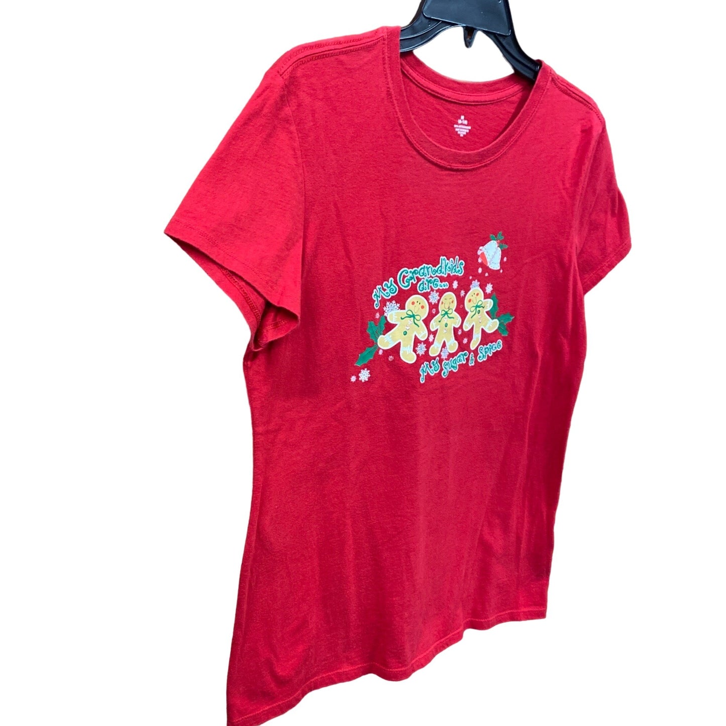 Xmas Tshirt M Gingerbread "My Grandkids are my Sugar and Spice" Holiday Novelty