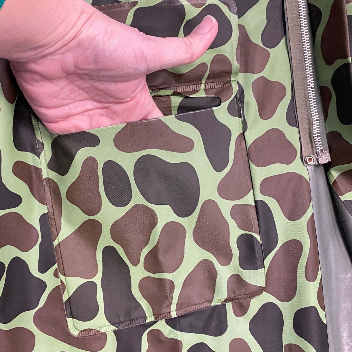 Sportsmans Choice Rain Jacket Reversible XL Duck Camouflage Poncho Full Zip 80s