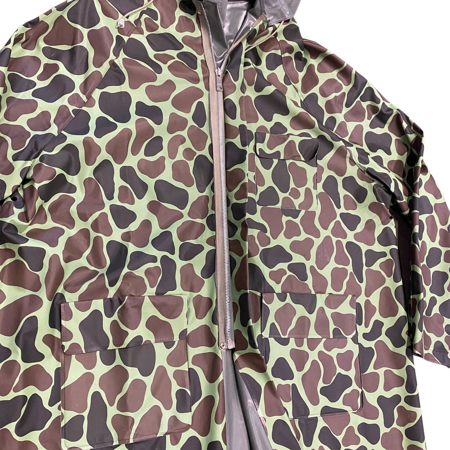 Sportsmans Choice Rain Jacket Reversible XL Duck Camouflage Poncho Full Zip 80s