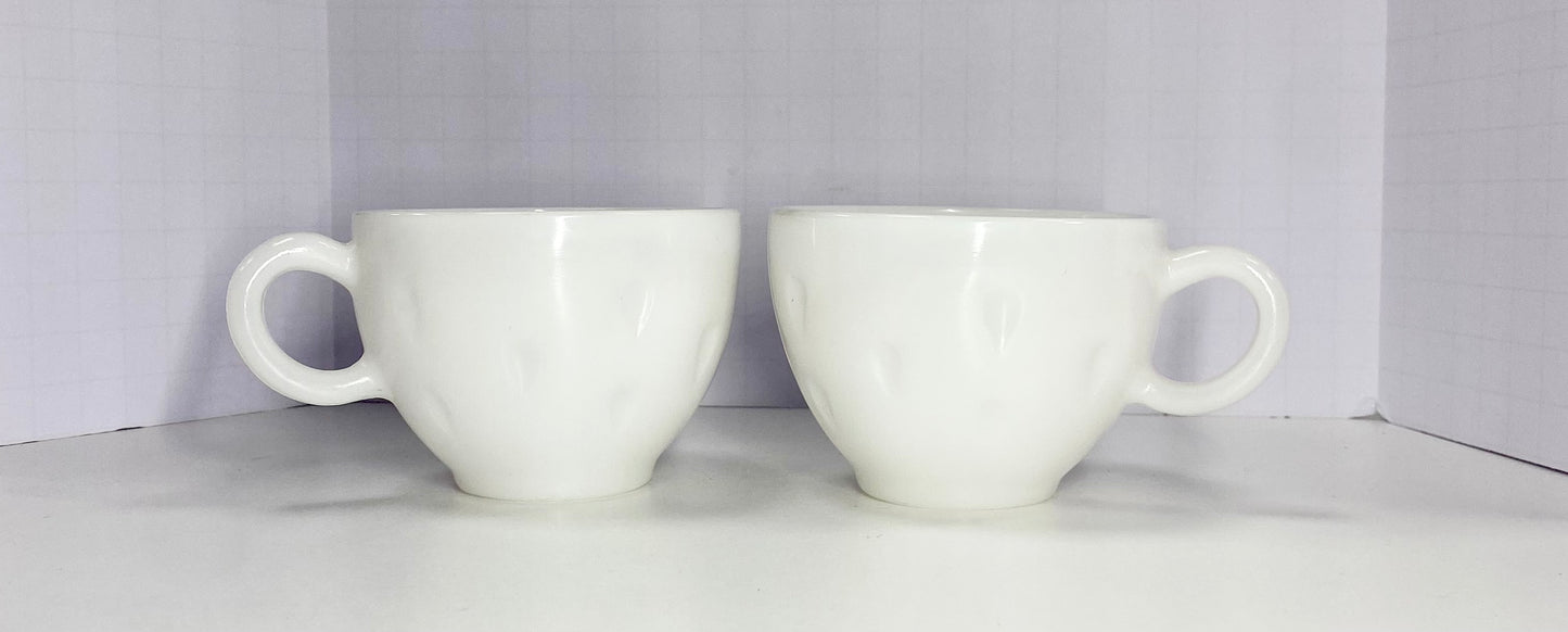 Vintage White Milk Glass Coffee Tea Cups 2
