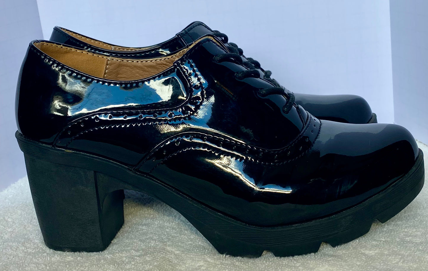 Dadawen Patent Leather Lace Up Oxford Glossy Dress Shoe 8.5