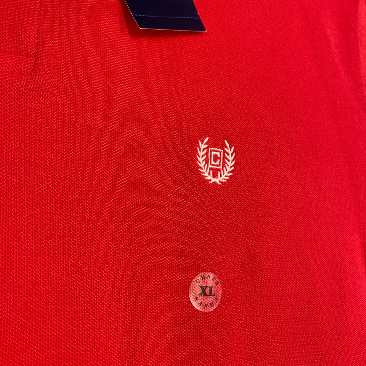 NWT Chaps Mens XL Red Polo Shirt Short Sleeve Embroidered Logo Breathable Cotton