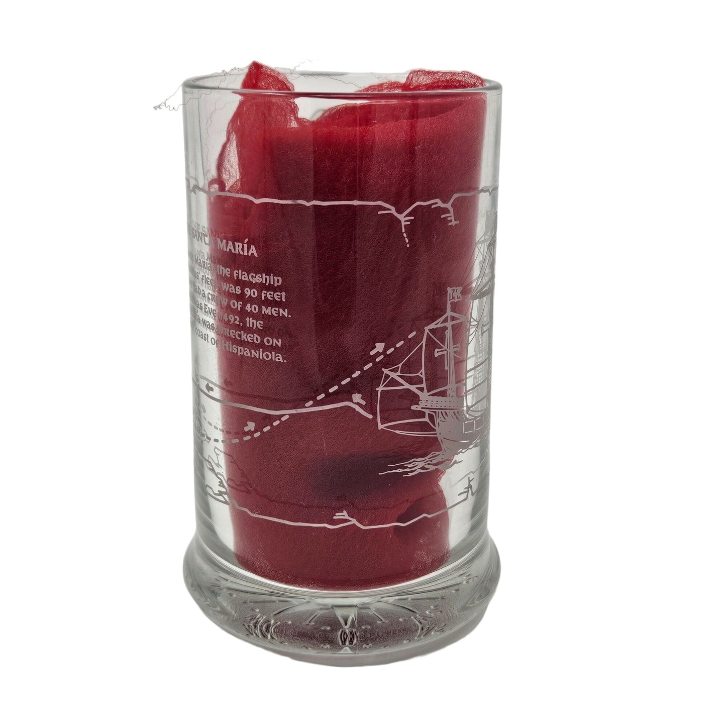 VTG Long John Silvers Columbus Voyage Nautical Sailing Ships Glass Mug Set of 3