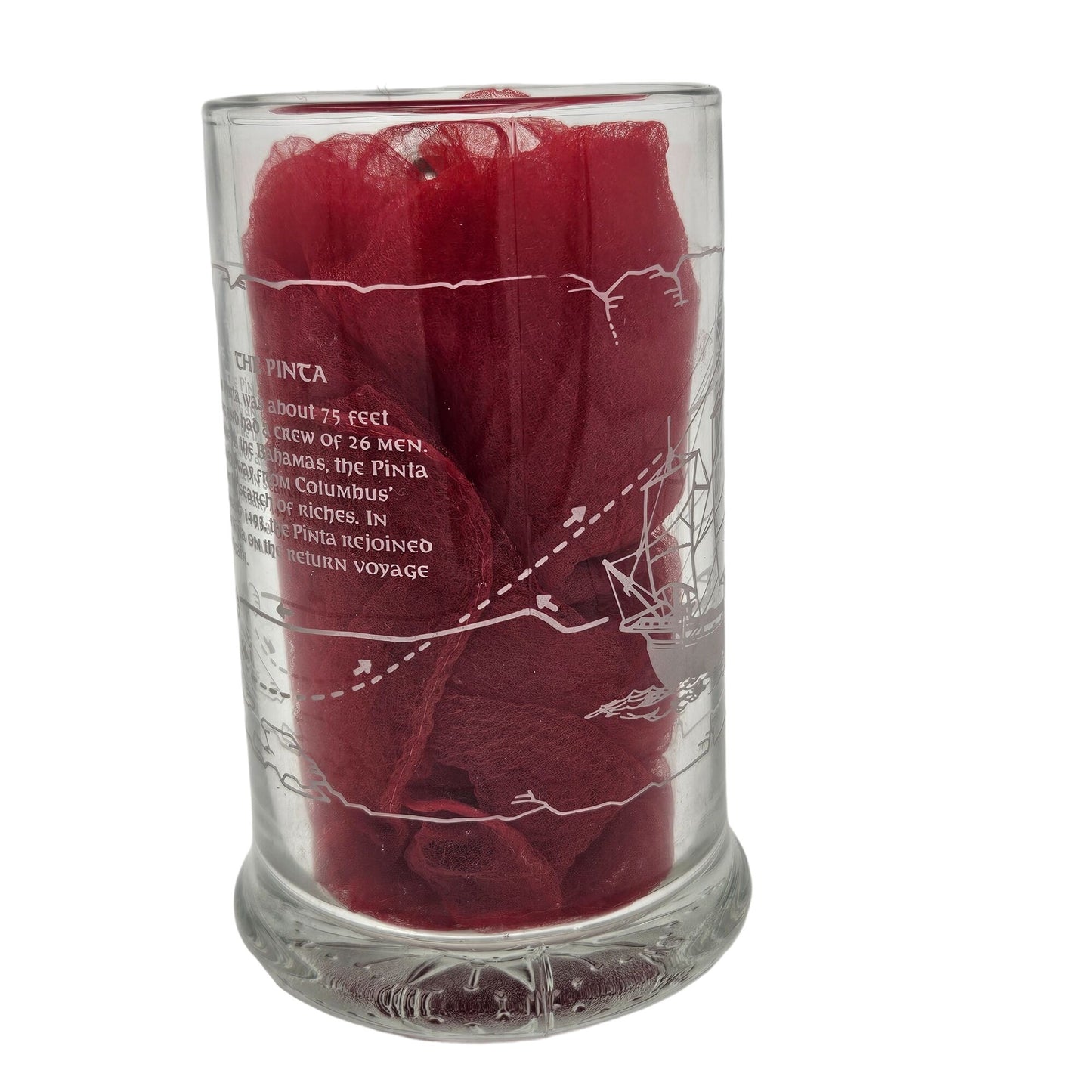 VTG Long John Silvers Columbus Voyage Nautical Sailing Ships Glass Mug Set of 3