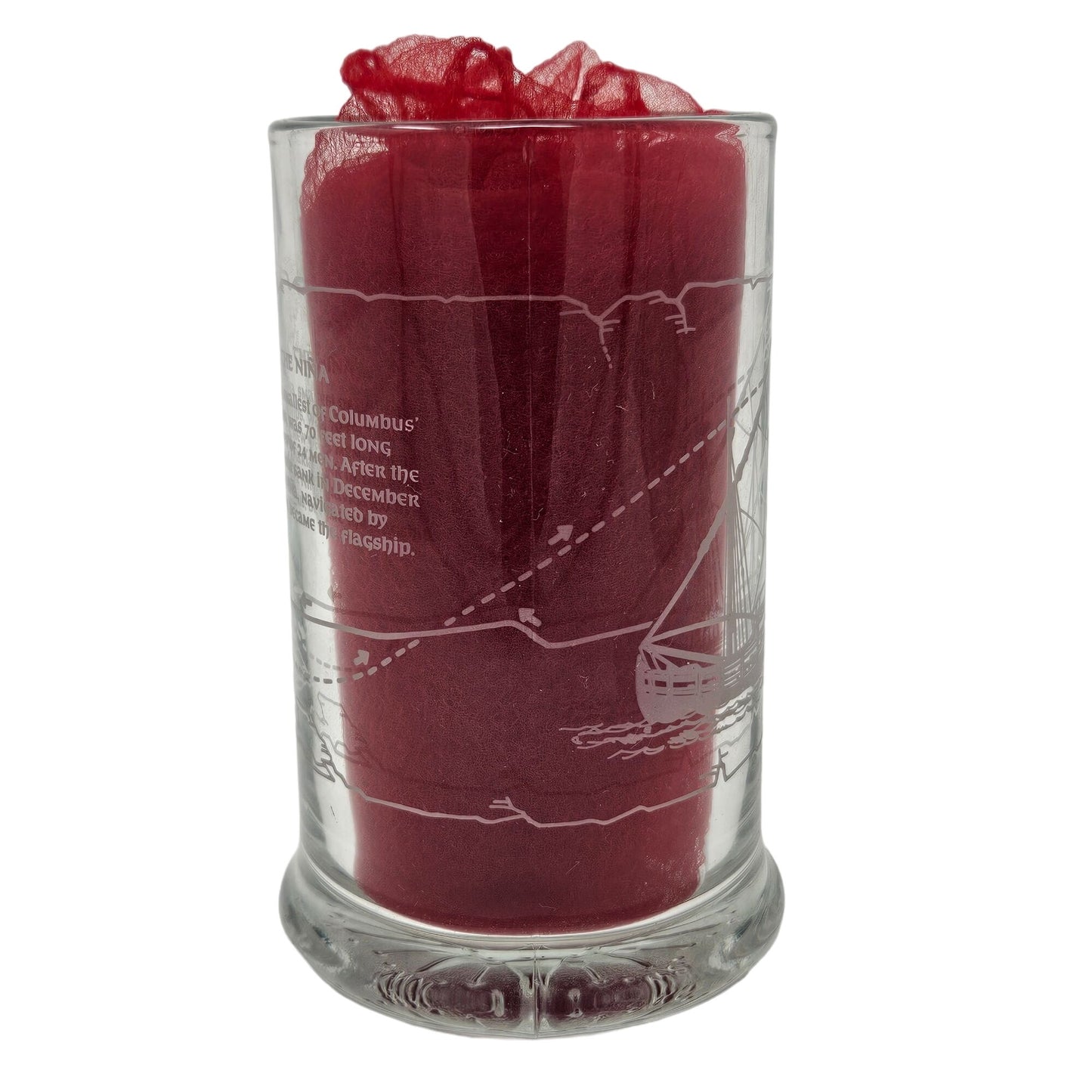 VTG Long John Silvers Columbus Voyage Nautical Sailing Ships Glass Mug Set of 3