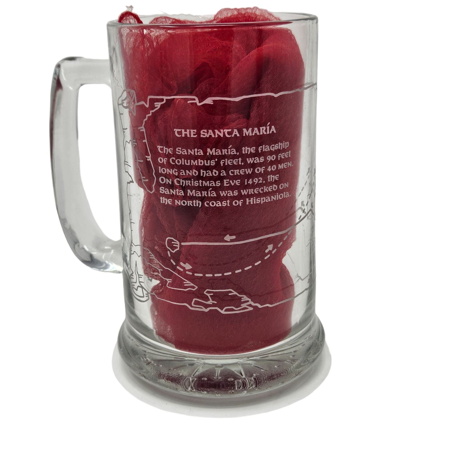 VTG Long John Silvers Columbus Voyage Nautical Sailing Ships Glass Mug Set of 3