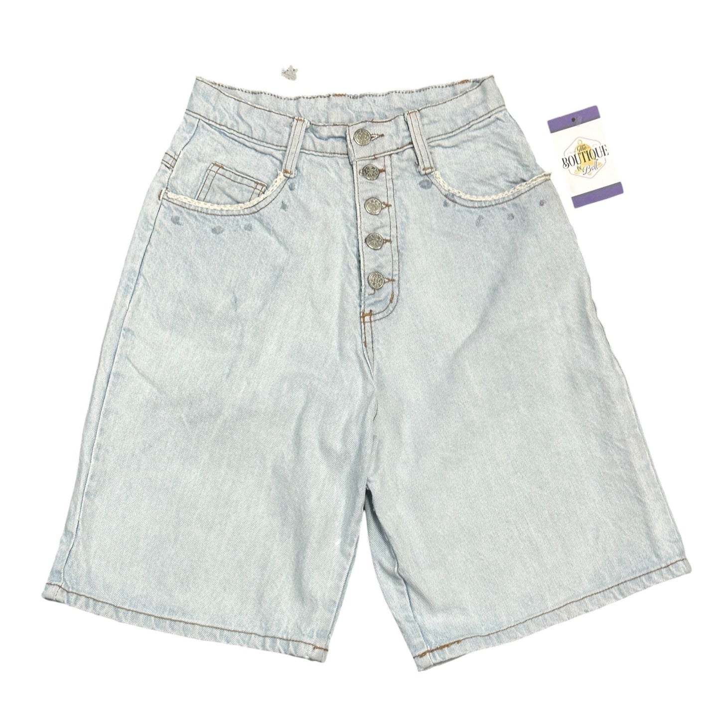 Vtg Concepts & Design Jean Shorts Jorts Junior 5 Buttonfly Bermuda Y2K 90s Retro