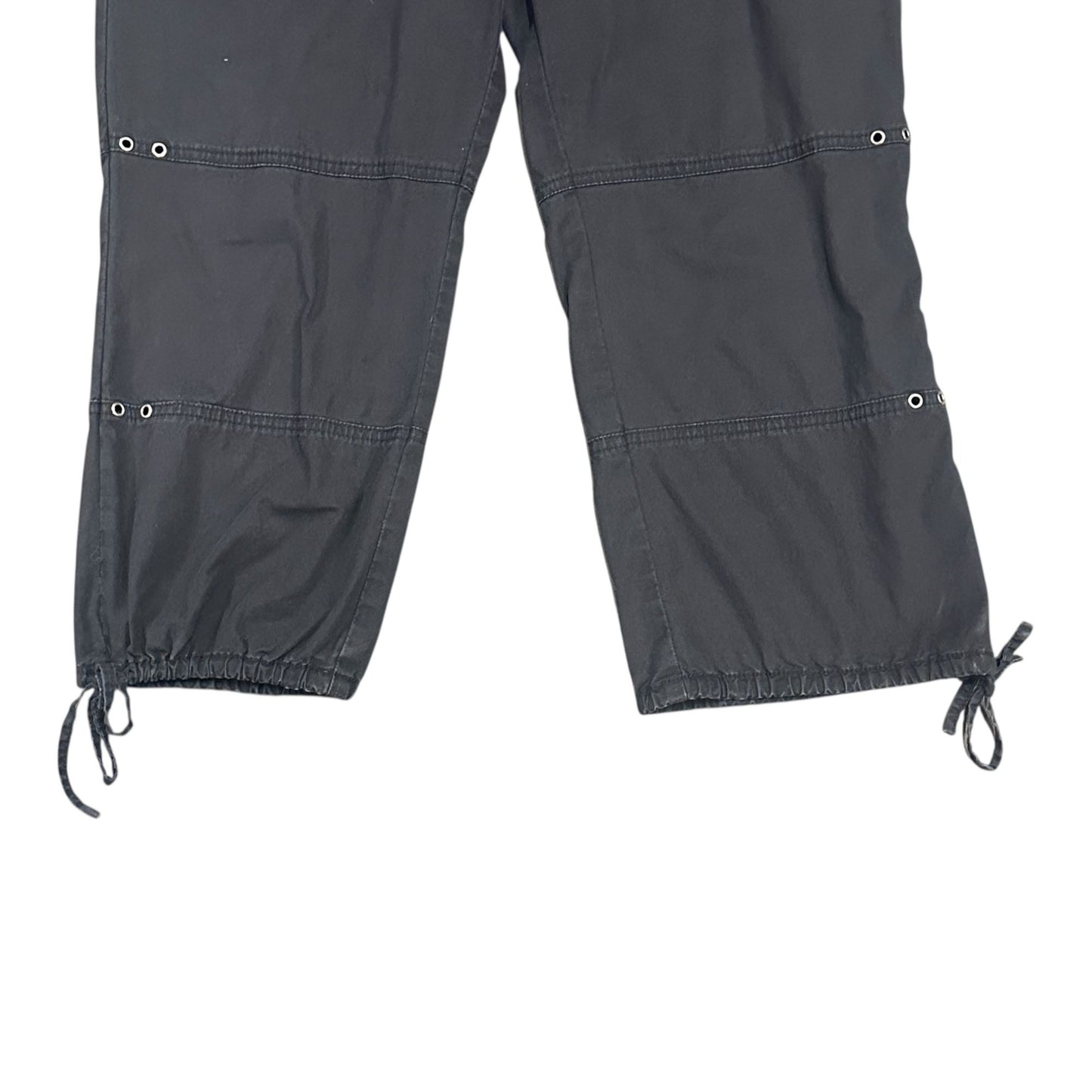 Harley Davidson Womens 12 Black Convertible Cargo Capri Pants Bottom Tie Pockets