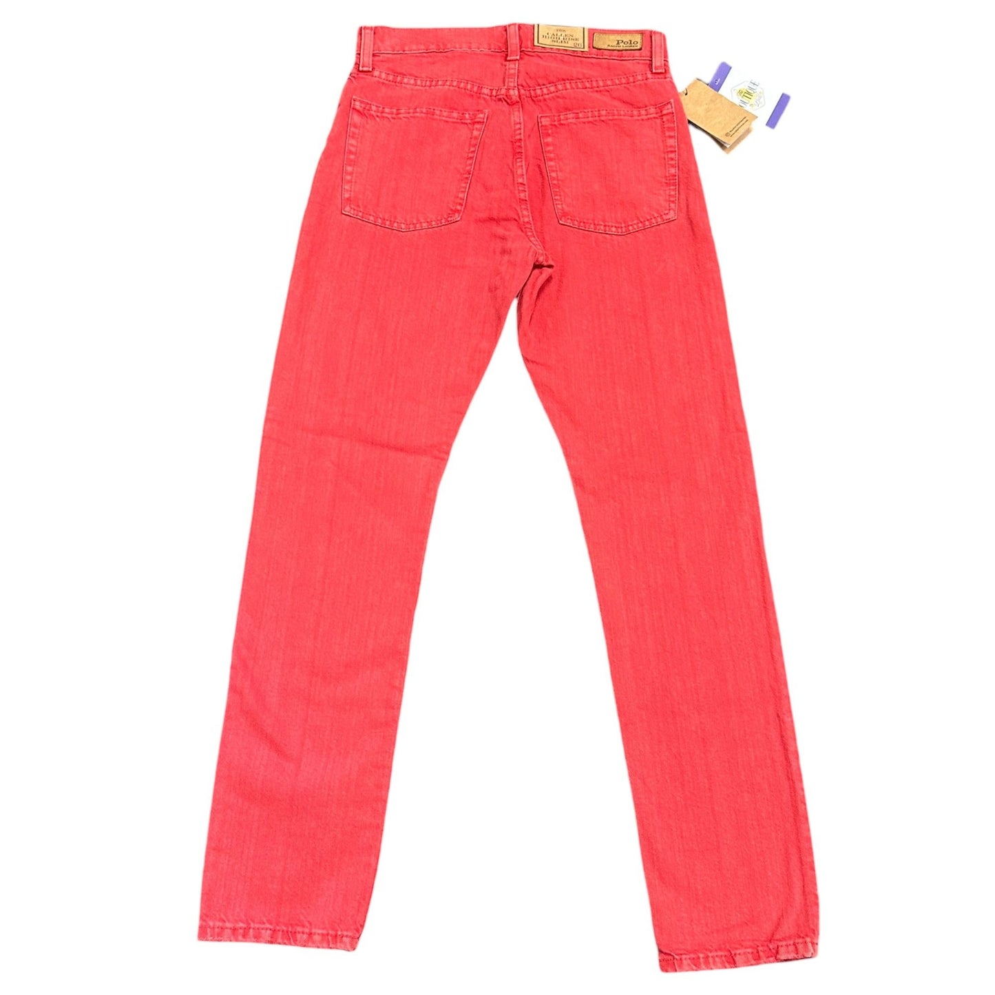 NWT Polo Ralph Lauren Womens 26 Callen High Rise Slim Red Jeans Button Fly