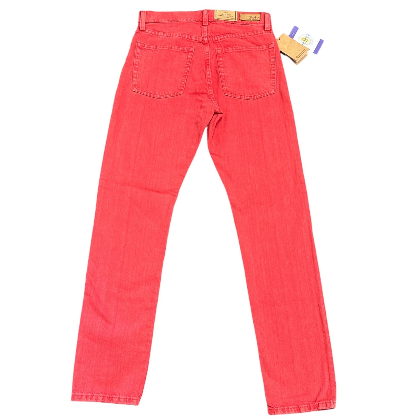 NWT Polo Ralph Lauren Womens 26 Callen High Rise Slim Red Jeans Button Fly