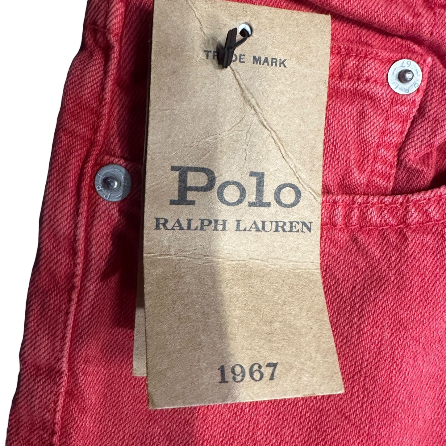 NWT Polo Ralph Lauren Womens 26 Callen High Rise Slim Red Jeans Button Fly