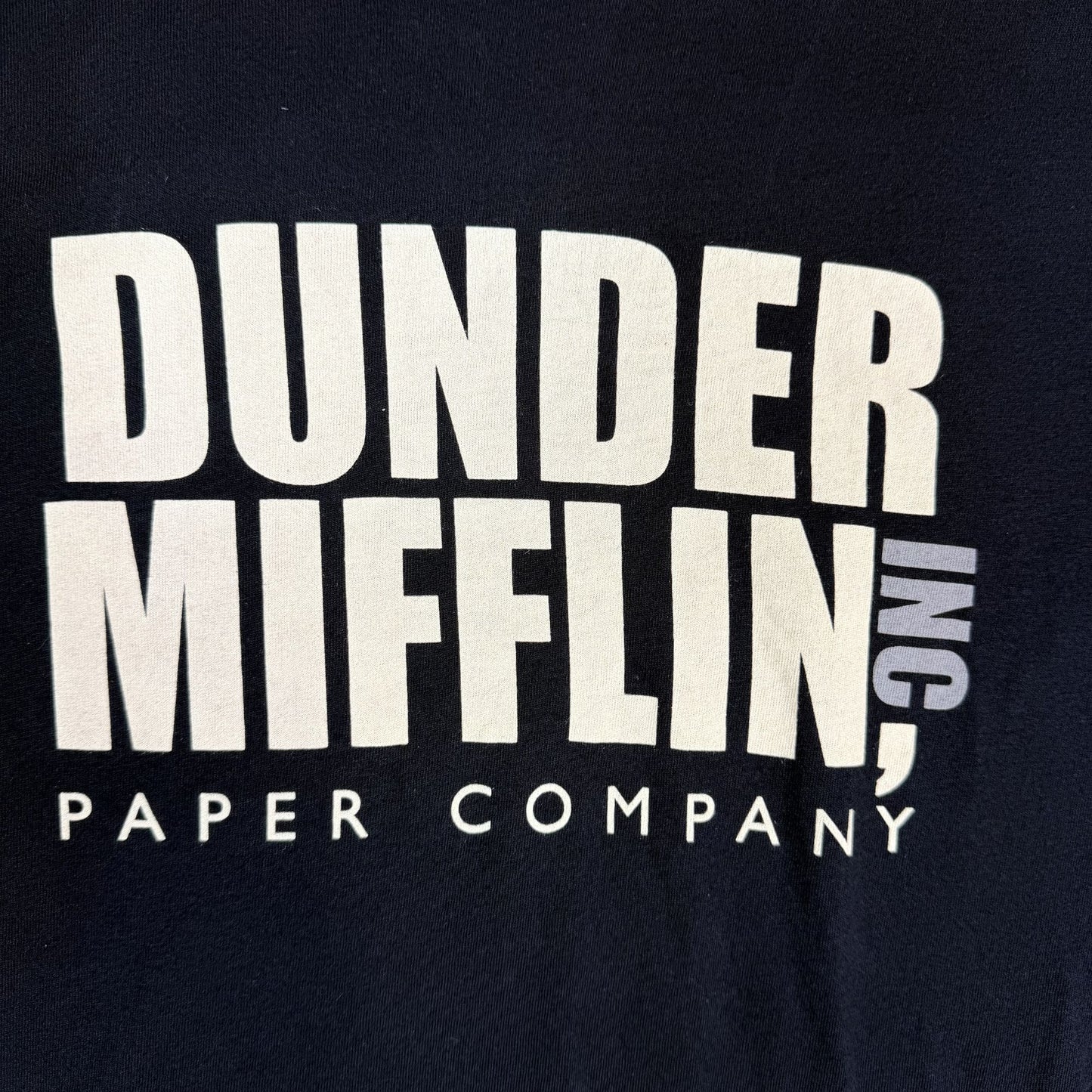 NWT Dunder Mifflin Paper Company Mens L Black Graphic "The Office" Logo TShirt