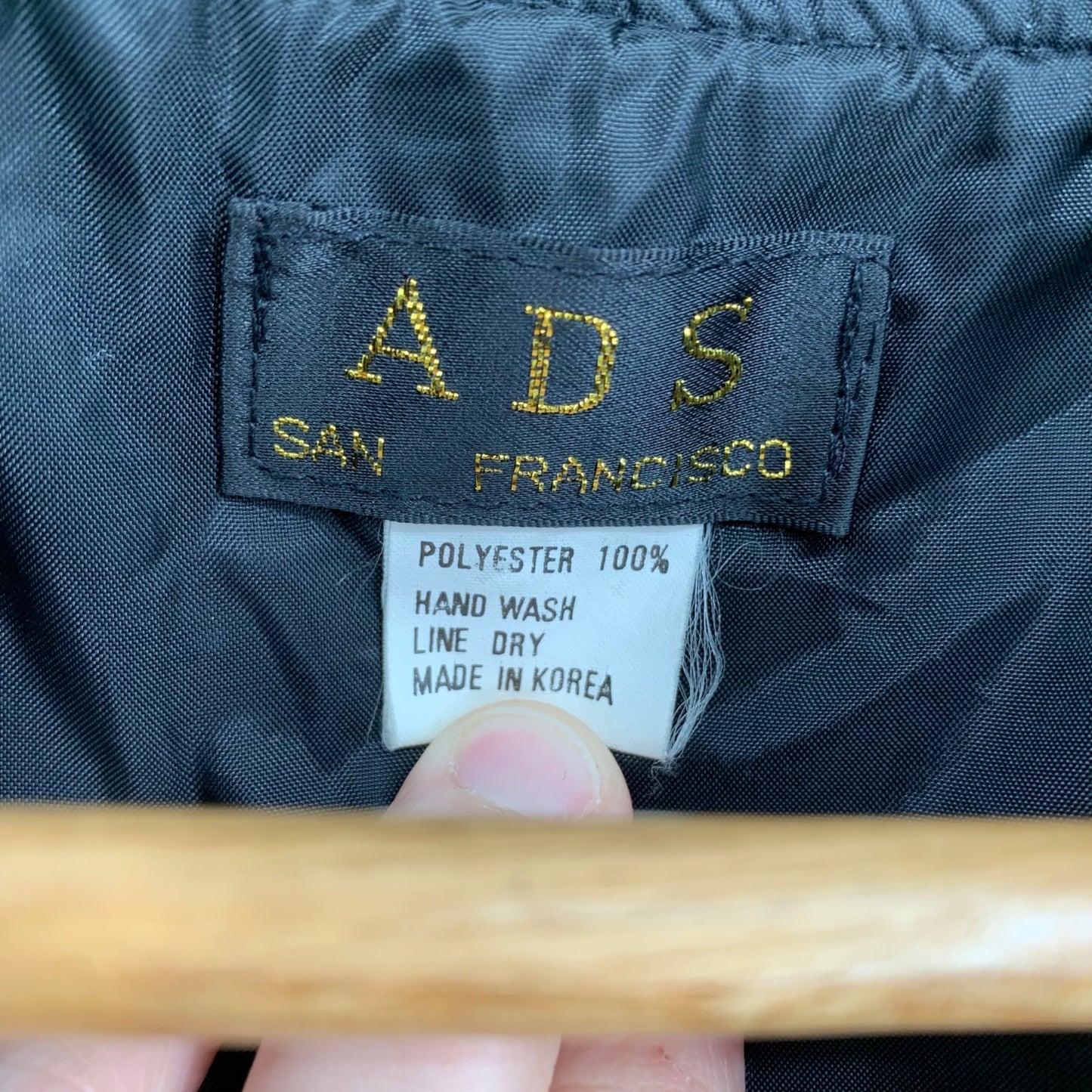 Vtg ADS San Francisco Bomber Jacket Satin Silky Full Zip 80s Picasso Ribbons XL