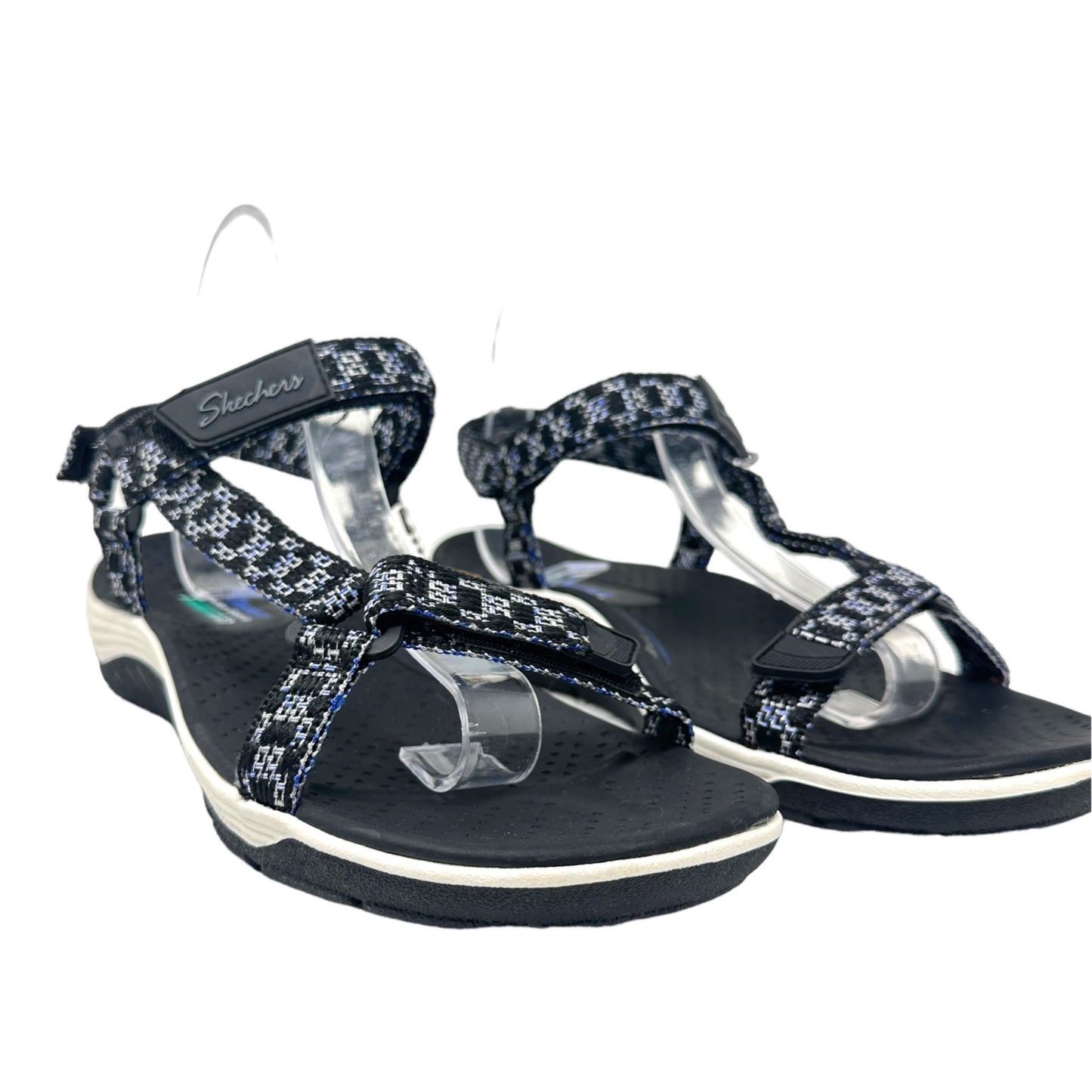 NWT Skechers Womens 10 Modern Comfort Reggae Cup Vegan Black Sandal 163123