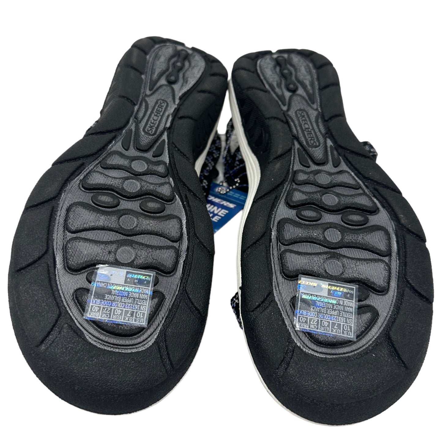 NWT Skechers Womens 10 Modern Comfort Reggae Cup Vegan Black Sandal 163123