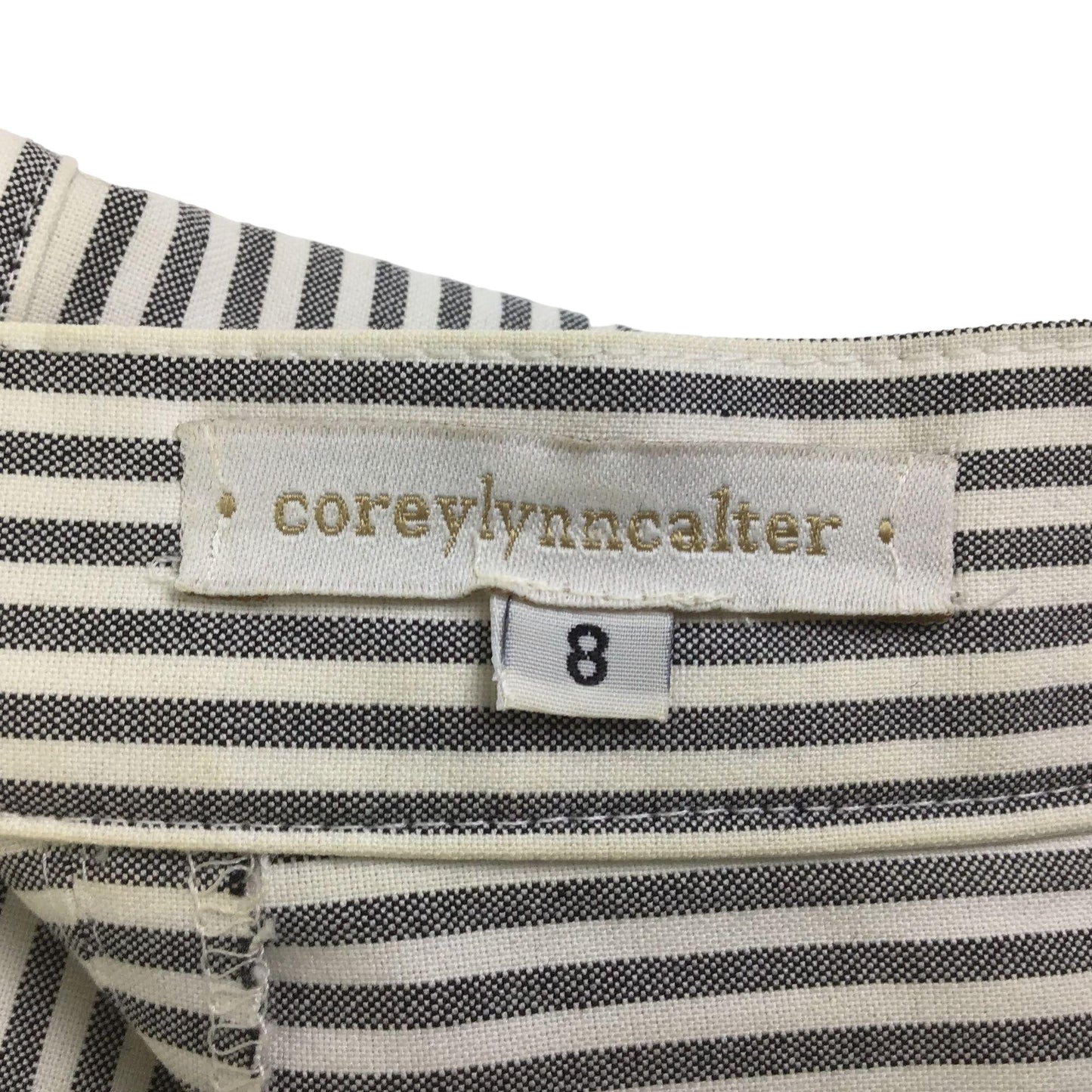 Corey Lynn Calter Skirt Pleated ALine Gray Stripe Anthropologie Modern Preppy 8