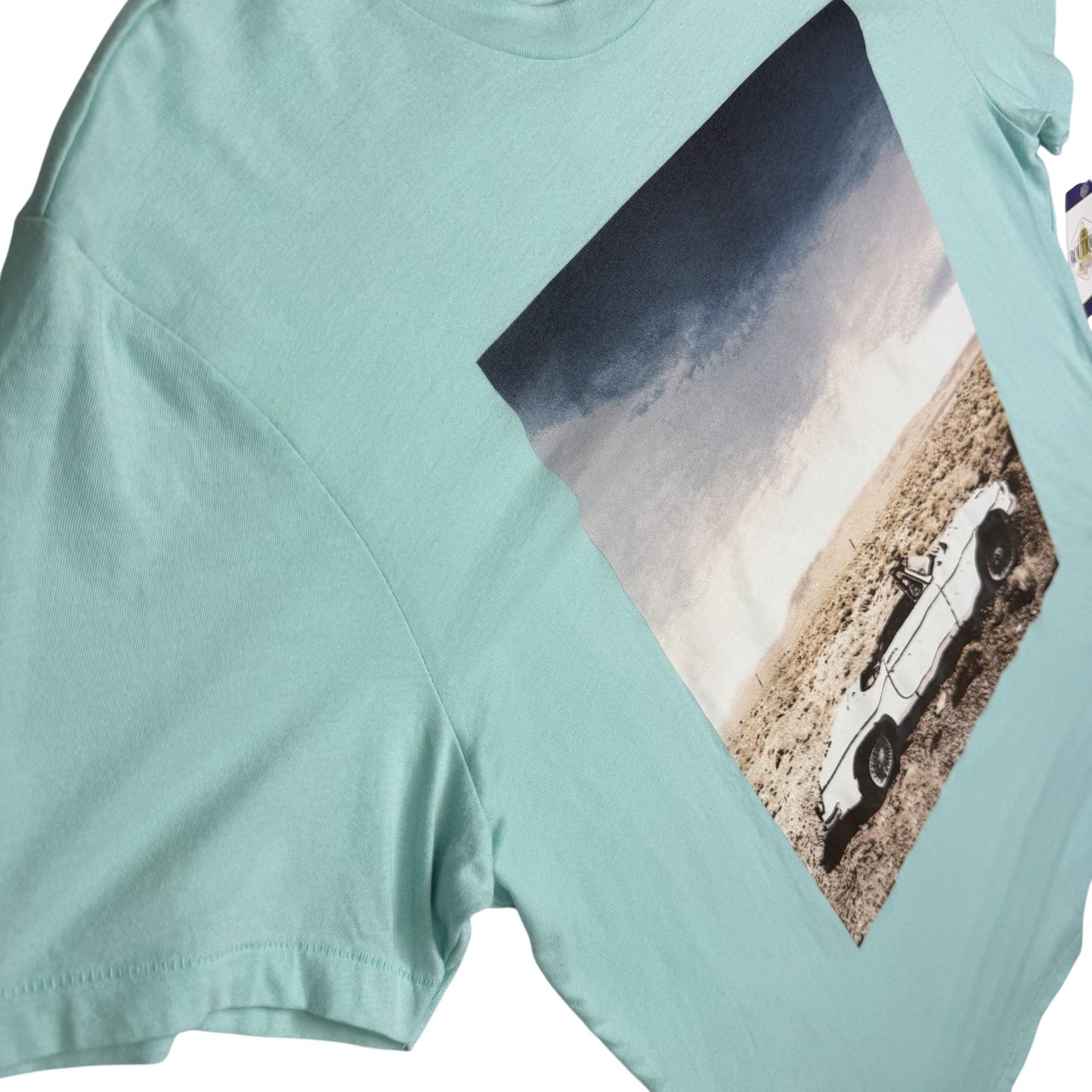 Aeropostale TShirt Desert Car Graphic Blue Short Sleeve Americana Road Trip XL