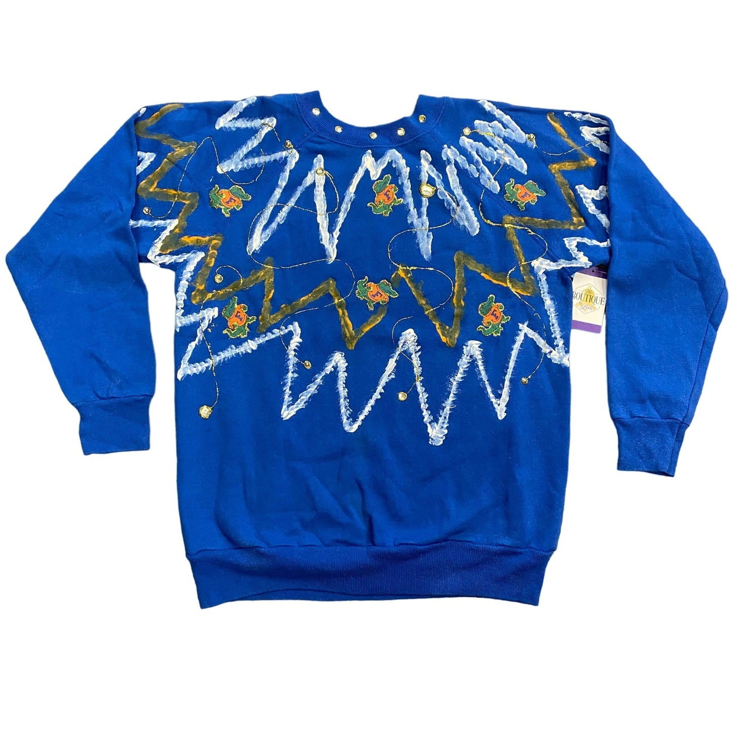 Vintage Florida Gators Pullover Sweatshirt Hanes L Handmade Blue Made in USA