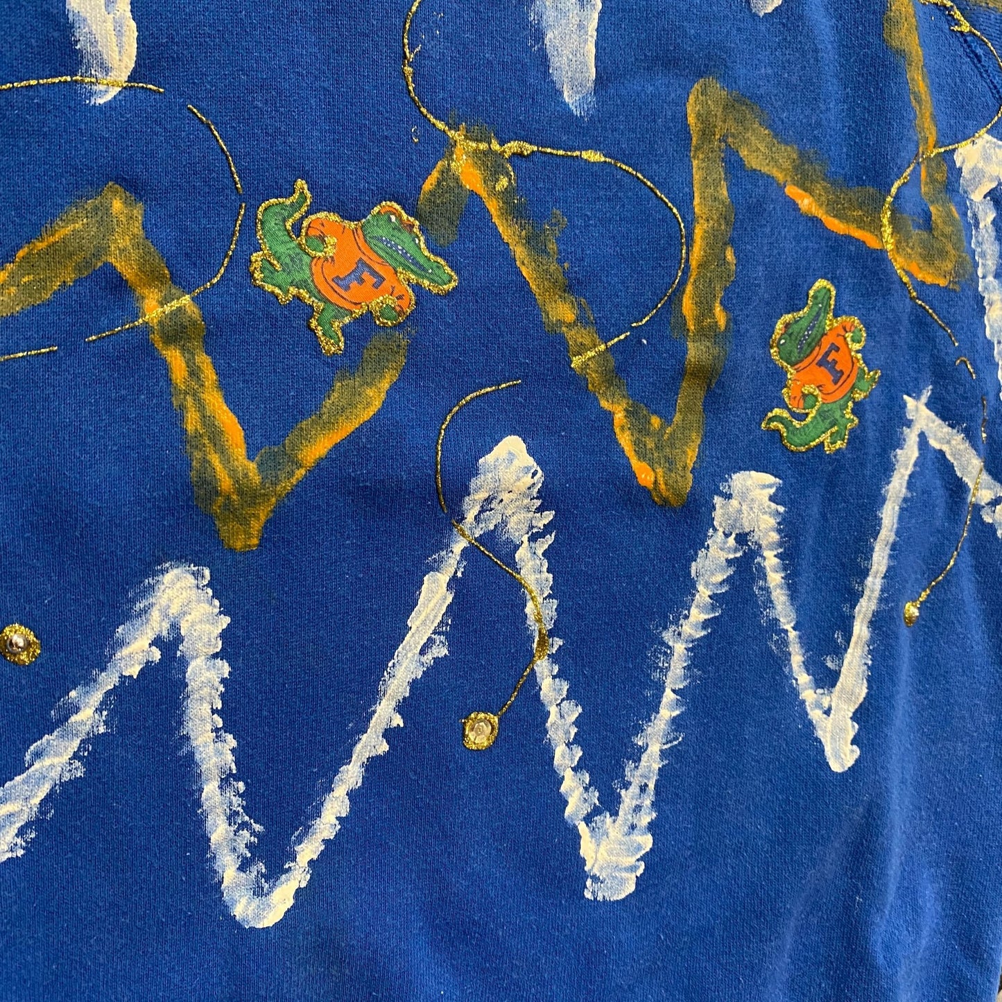 Vintage Florida Gators Pullover Sweatshirt Hanes L Handmade Blue Made in USA