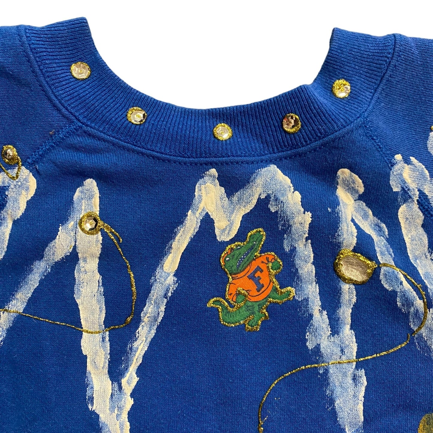 Vintage Florida Gators Pullover Sweatshirt Hanes L Handmade Blue Made in USA
