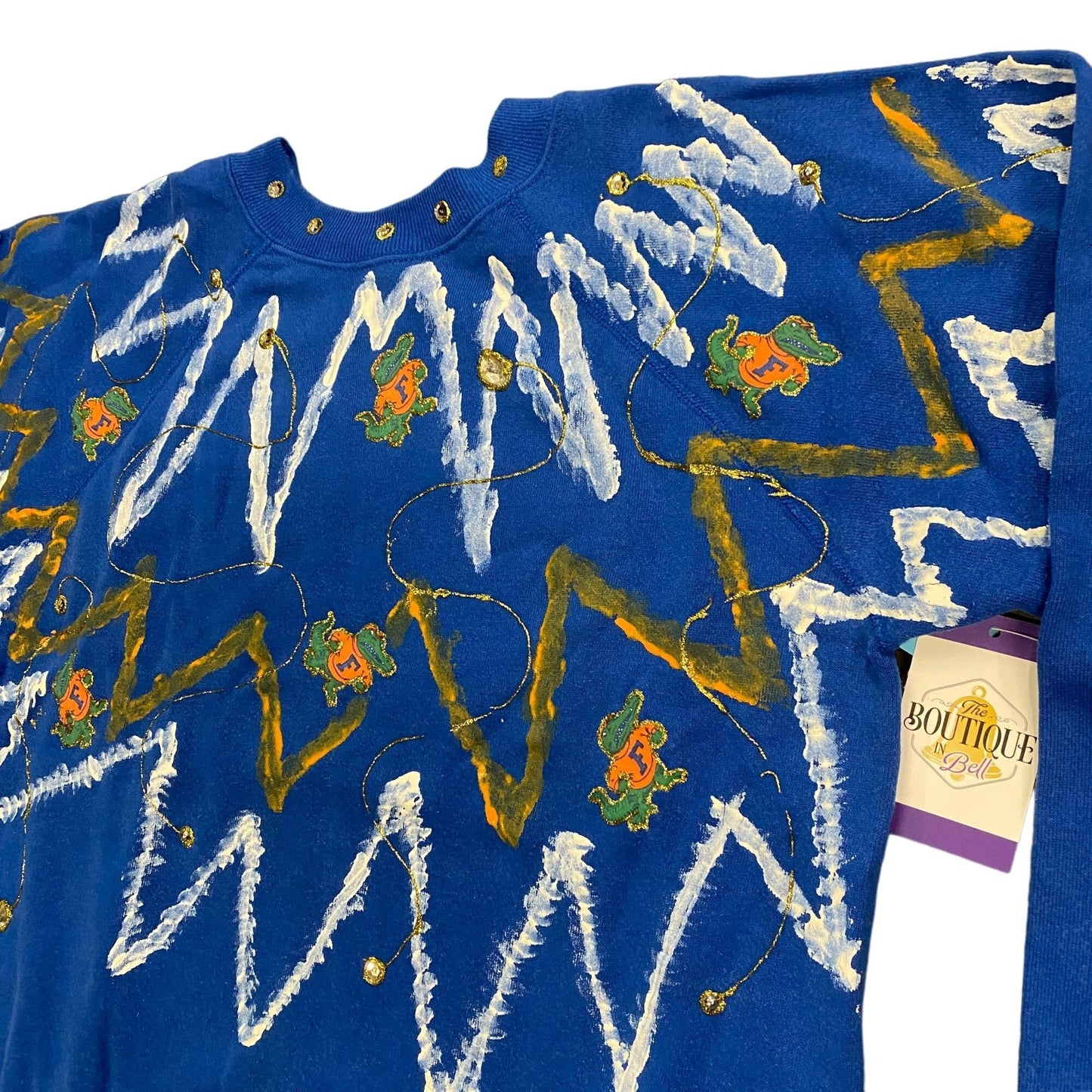 Vintage Florida Gators Pullover Sweatshirt Hanes L Handmade Blue Made in USA