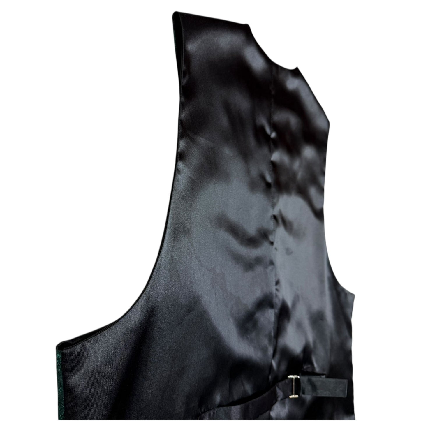 Frontier Classics Vest Waistcoat 2X Green Black Brocade Formal Wedding Dressy