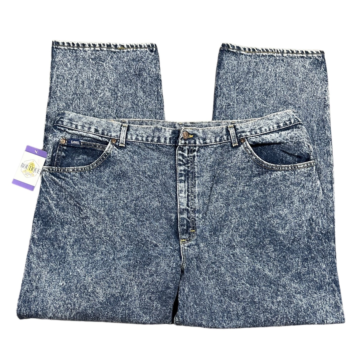 Vtg Lee Acid Wash Jeans 44x30 United Garment Workers USA 90s Y2K Grunge Normcore