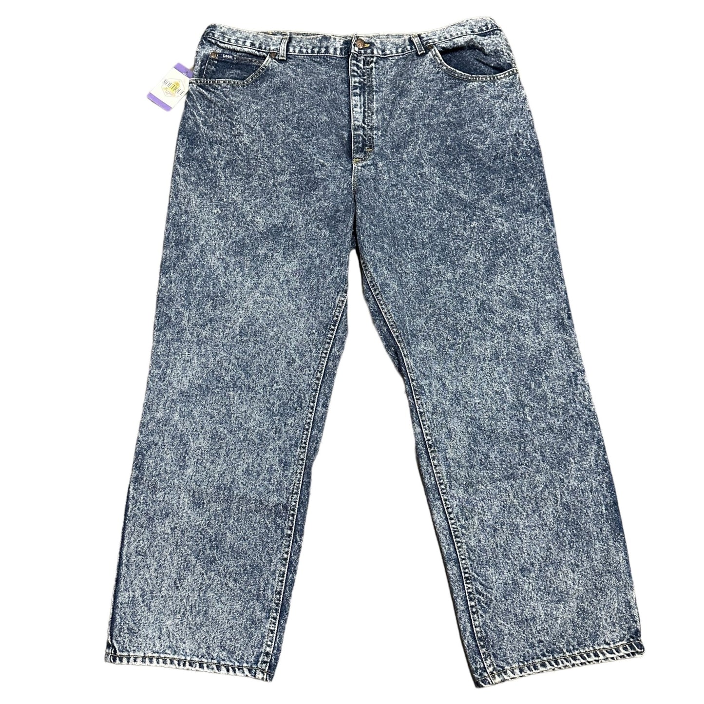 Vtg Lee Acid Wash Jeans 44x30 United Garment Workers USA 90s Y2K Grunge Normcore