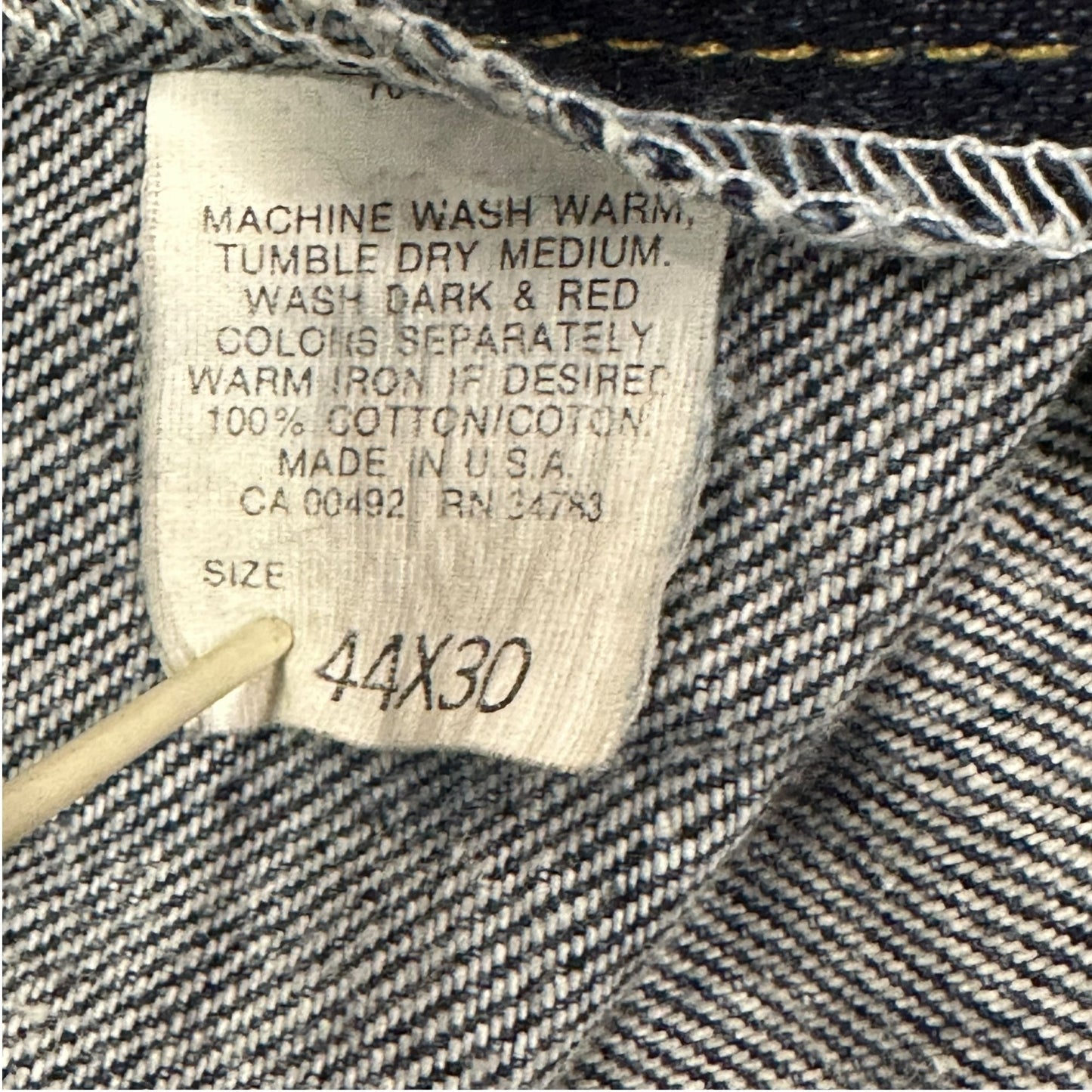 Vtg Lee Acid Wash Jeans 44x30 United Garment Workers USA 90s Y2K Grunge Normcore