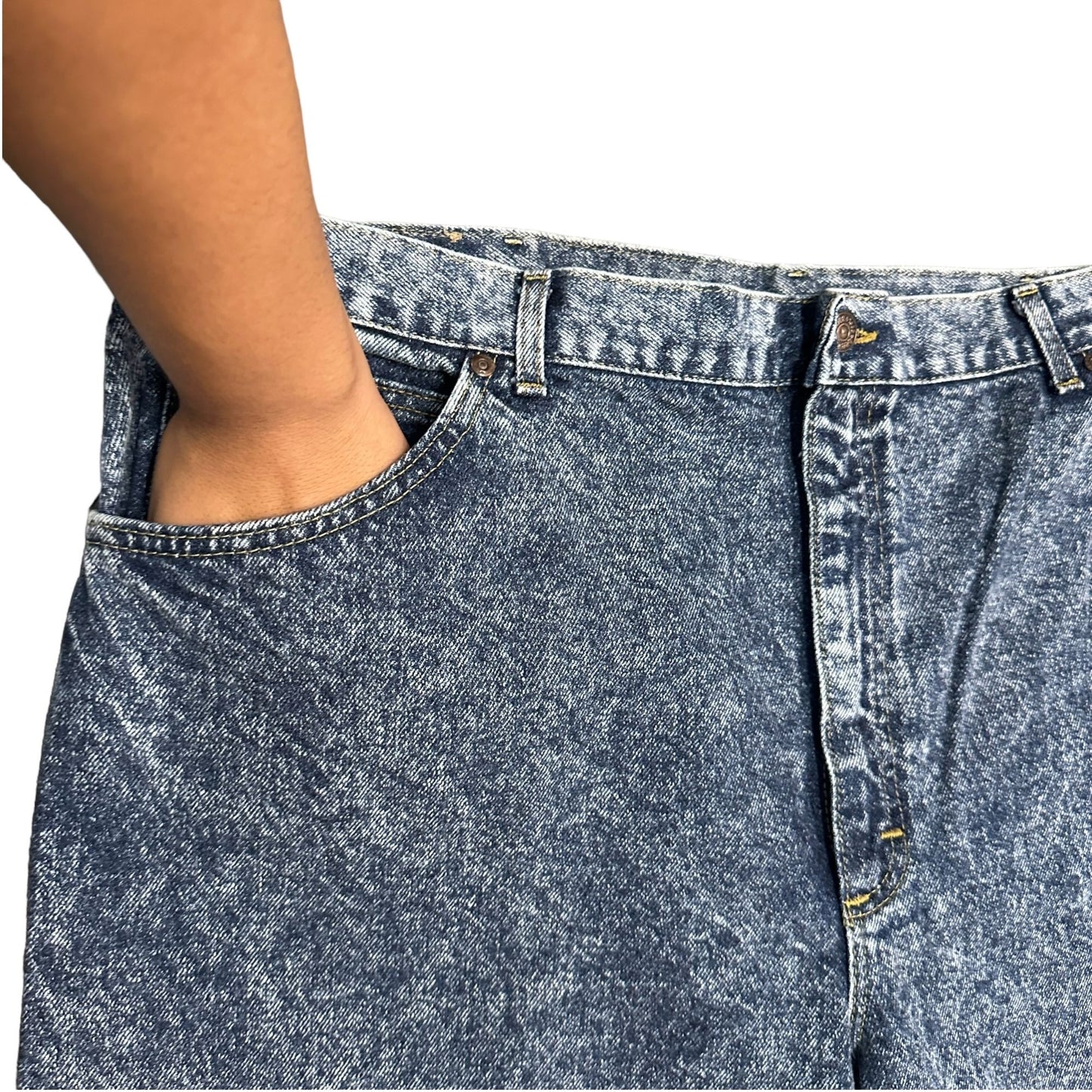 Vtg Lee Acid Wash Jeans 44x30 United Garment Workers USA 90s Y2K Grunge Normcore