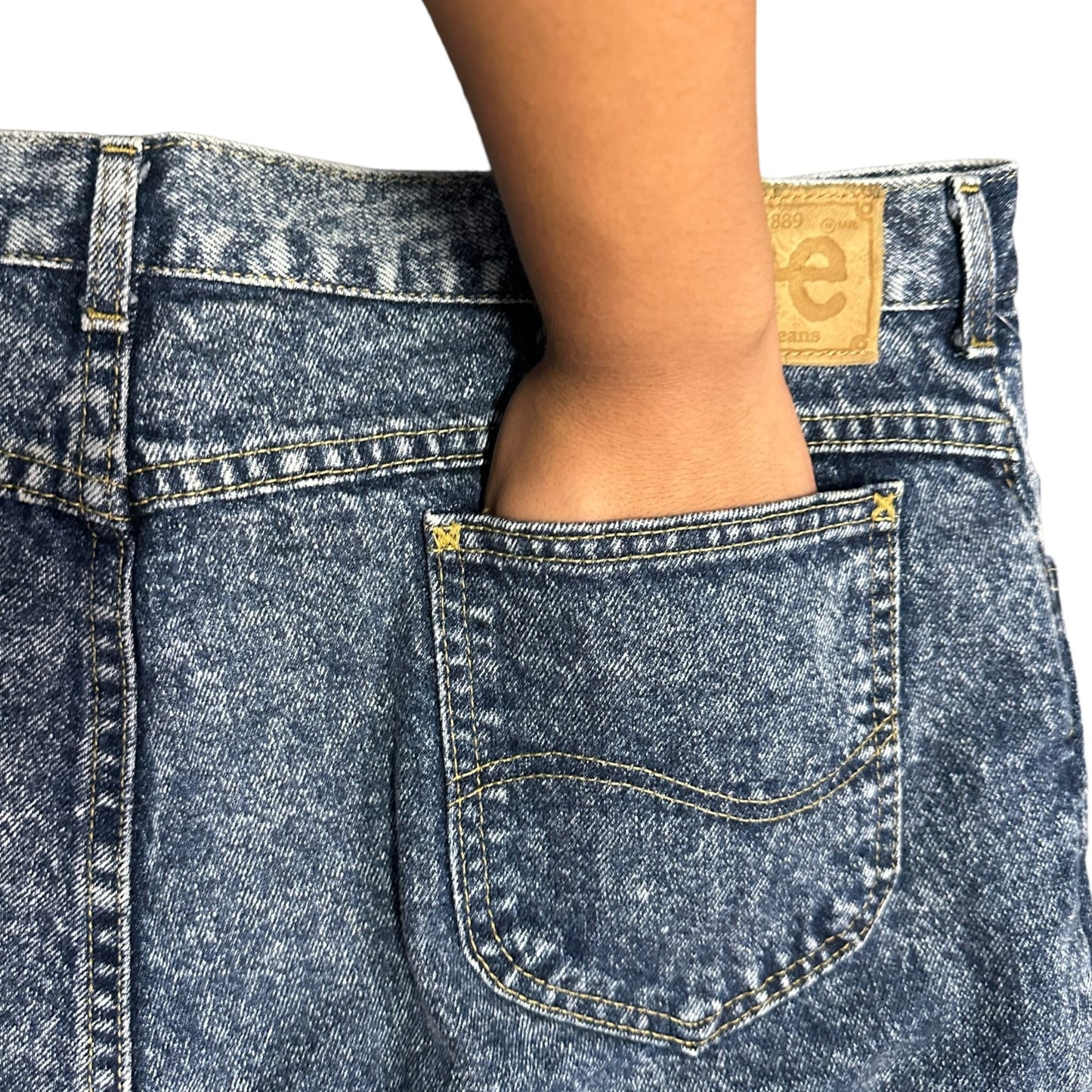 Vtg Lee Acid Wash Jeans 44x30 United Garment Workers USA 90s Y2K Grunge Normcore