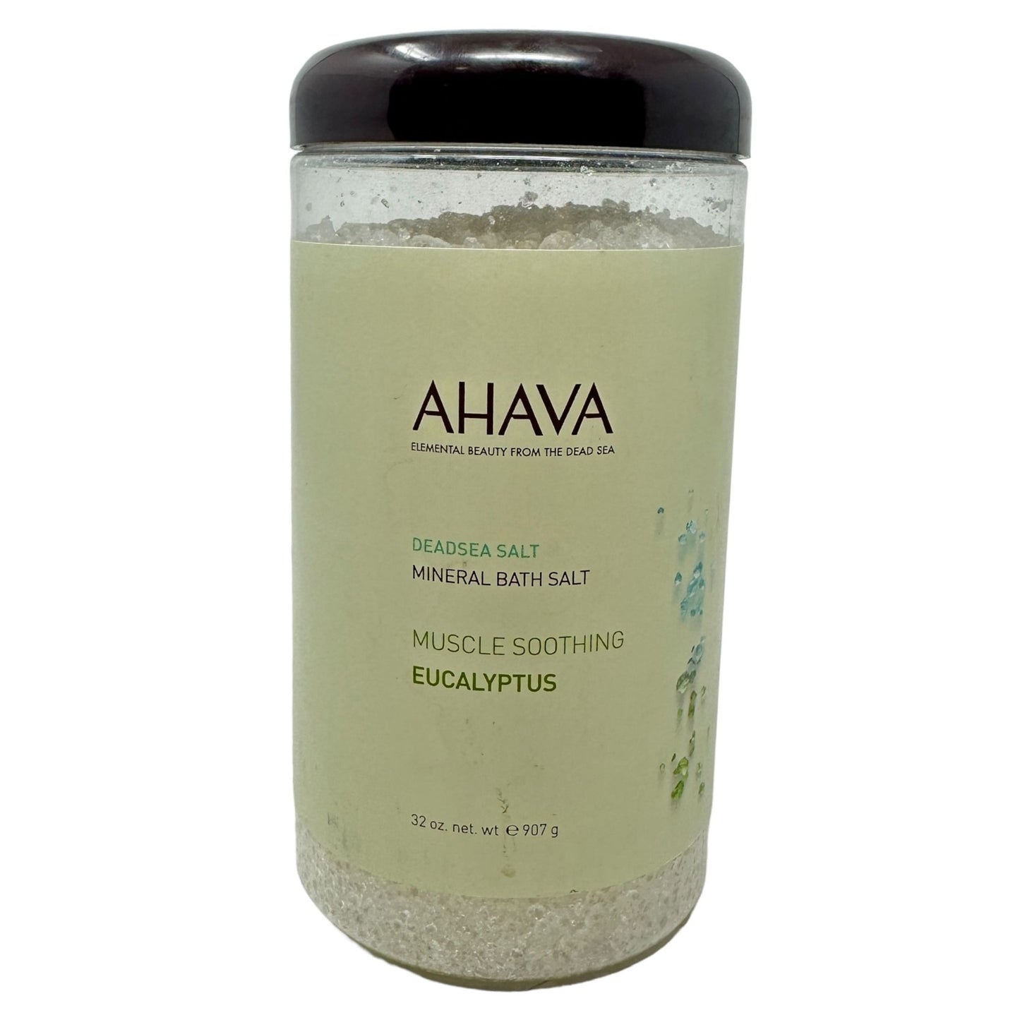 AHAVA Dead Sea Salt Mineral Bath Salt - Muscle Soothing Eucalyptus 32 Oz 907 g
