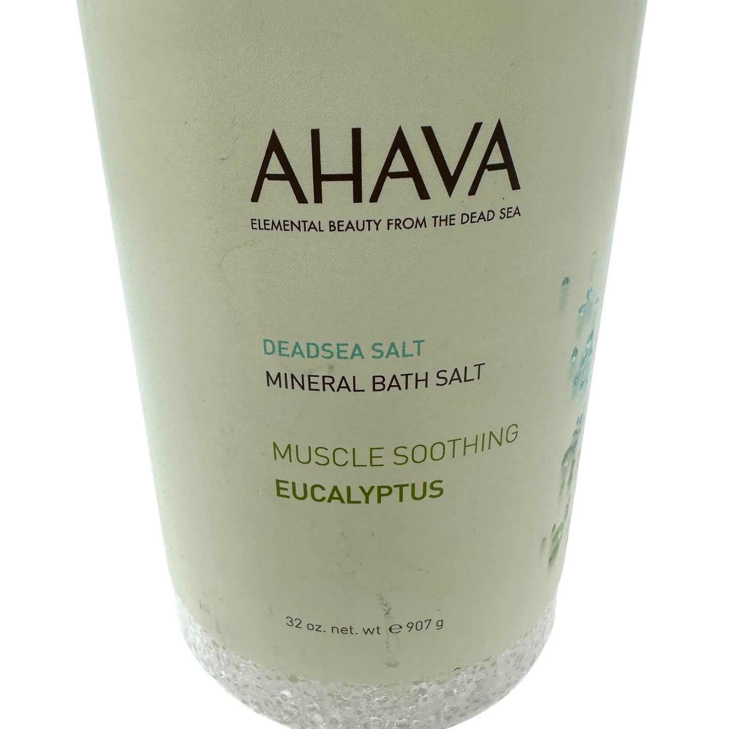 AHAVA Dead Sea Salt Mineral Bath Salt - Muscle Soothing Eucalyptus 32 Oz 907 g