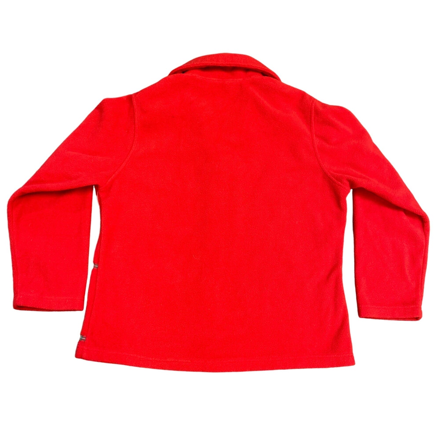 Classic Elements S Red Fleece Shirt Jacket Button Christmas Topiary Embroidered