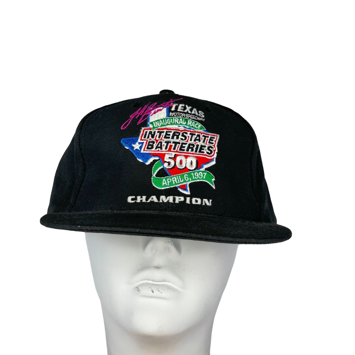 Vintage Jeff Burton Snapback Hat NASCAR 1997 Champion Texas Motor Speedway USA
