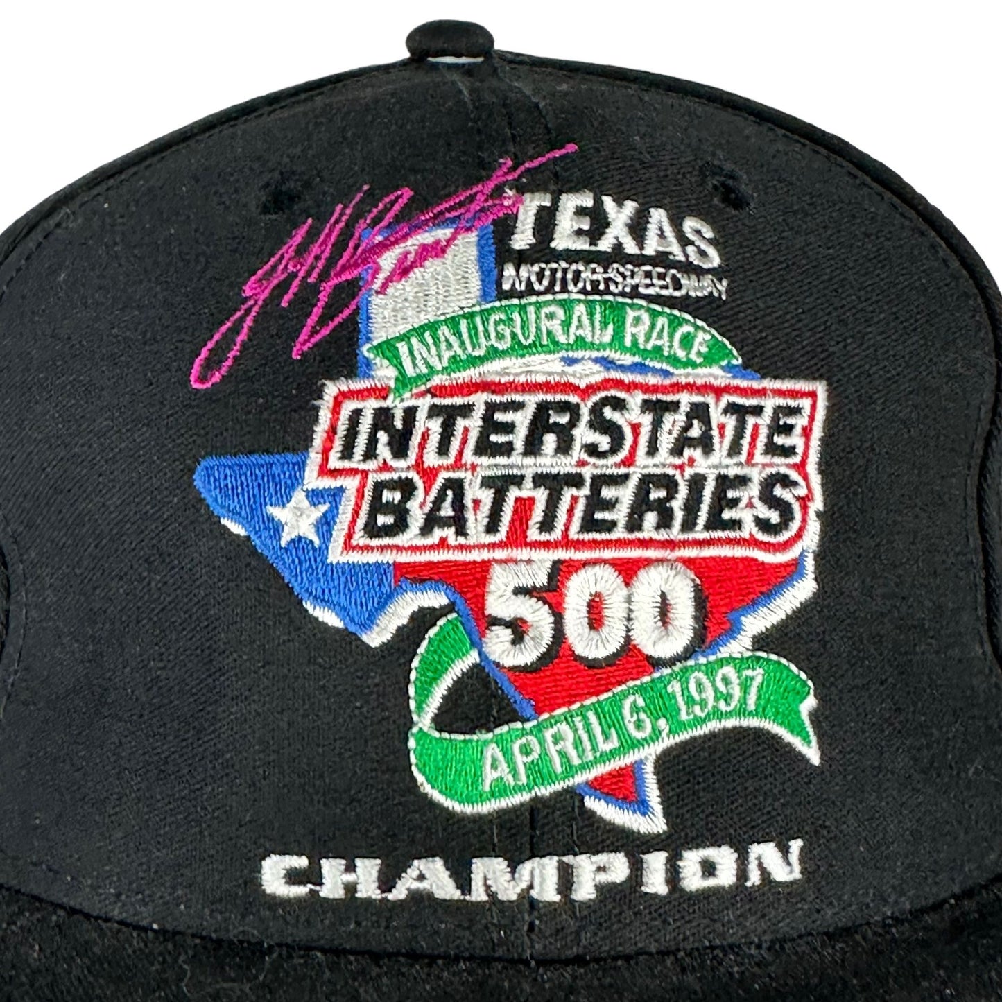 Vintage Jeff Burton Snapback Hat NASCAR 1997 Champion Texas Motor Speedway USA