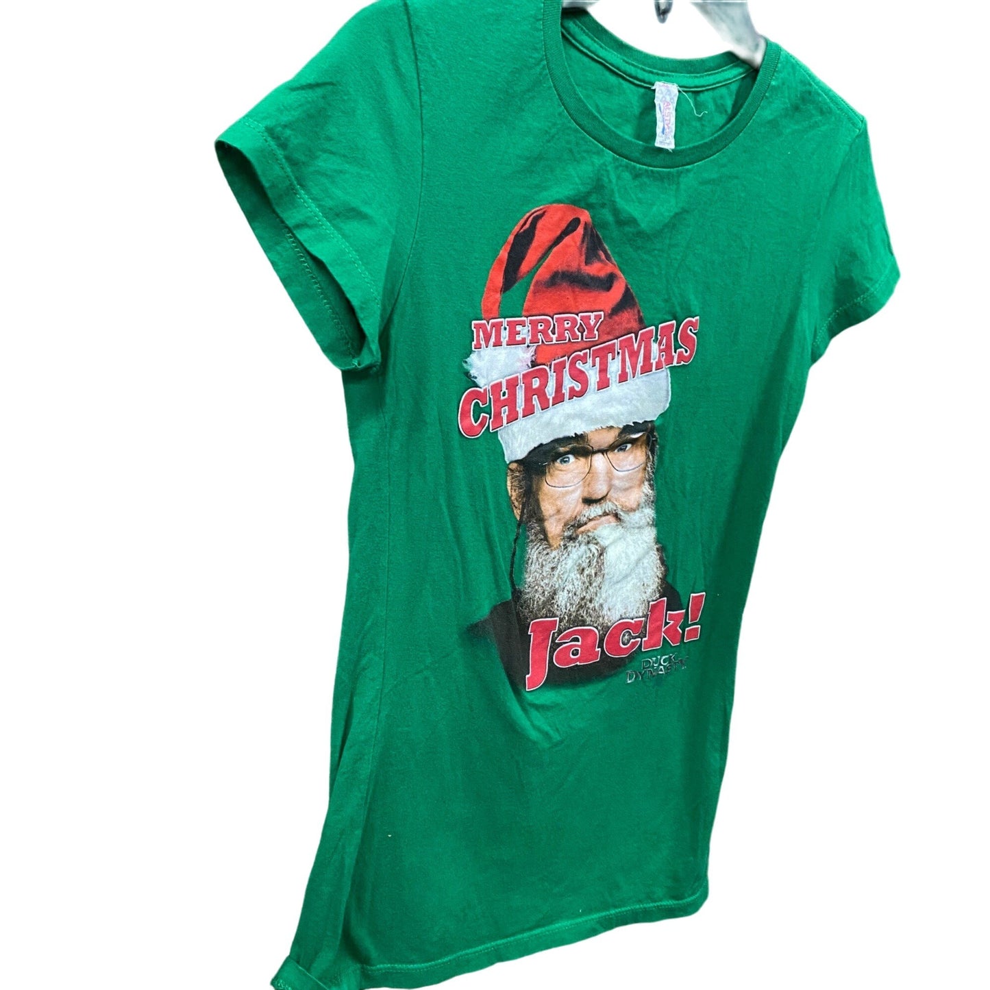 Duck Dynasty Xmas Tshirt L Green "Merry Christmas Jack" Uncle Si Novelty Redneck
