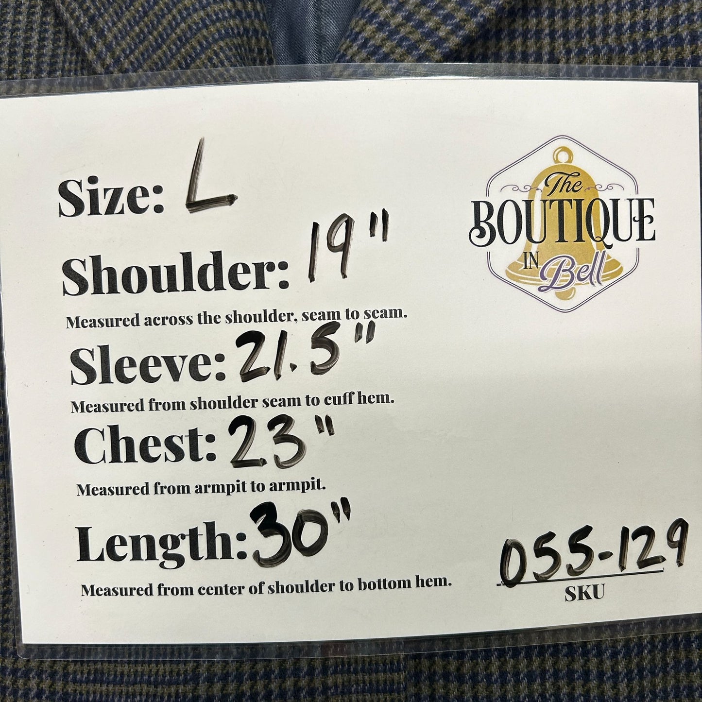 Vtg County Seat Houndstooth Plaid Wool Blazer Suede Leather Collar Mens L