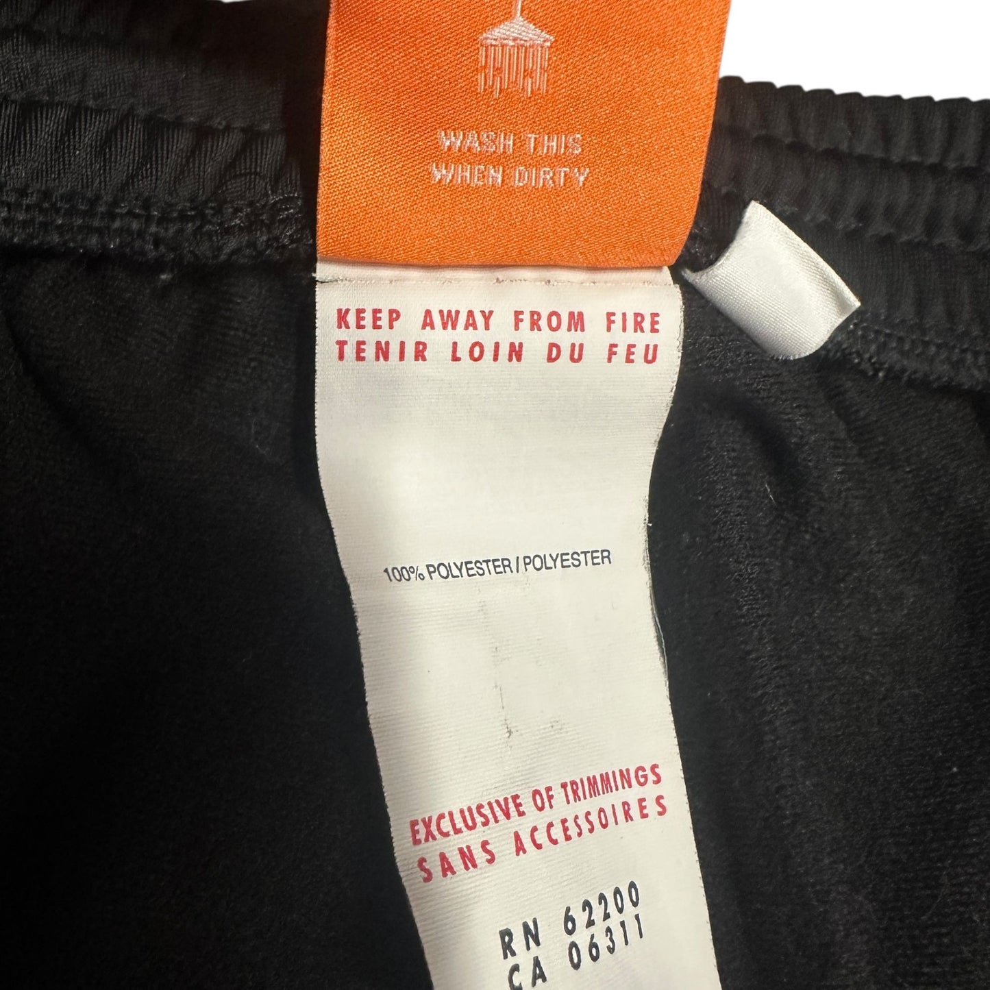 Puma Mens L Black Training Pants White Piping Elastic Waist Pockets Athleisure