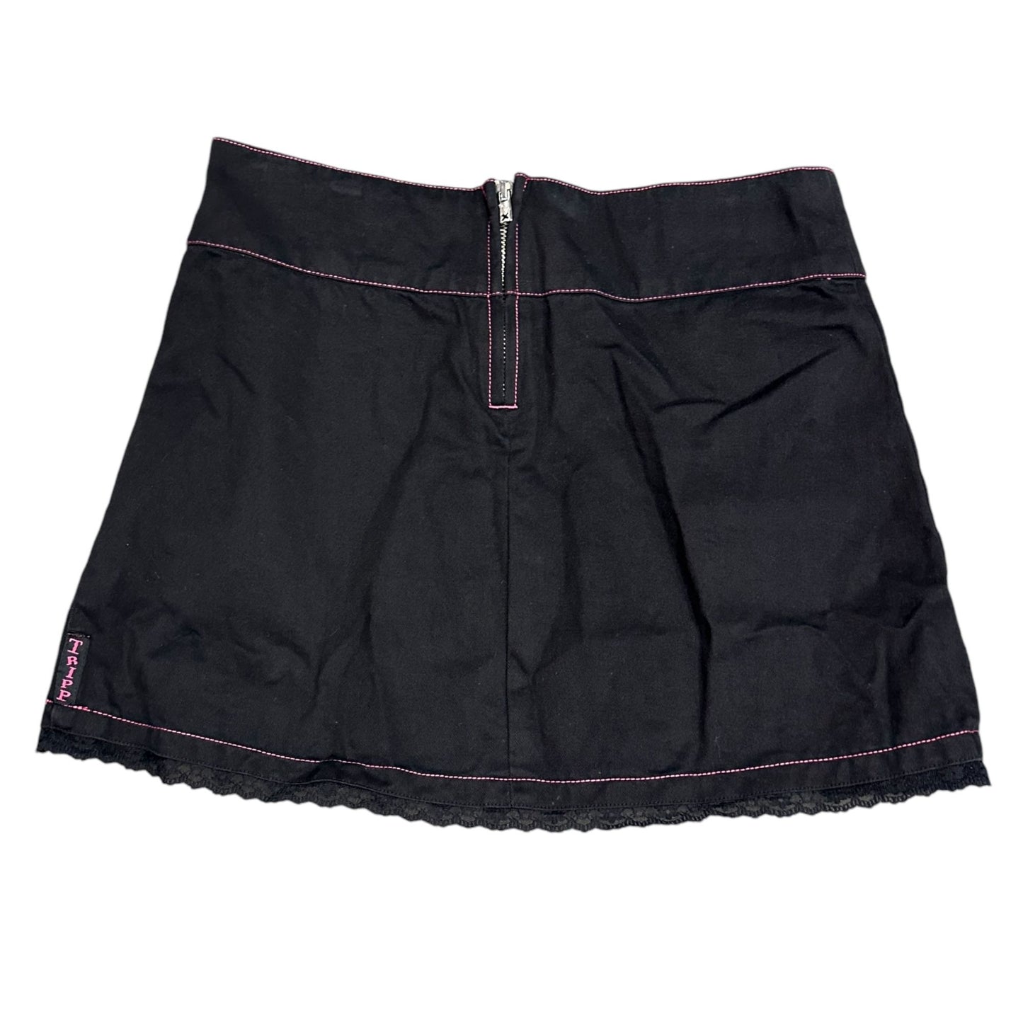 TRIPP NYC Daang Goodman Mini Skirt S Black Pink Plaid Pleated Punk Goth Y2K Emo