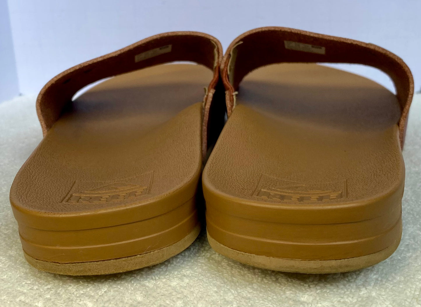Reef Black Soft Vegan Leather Supportive Cushion Footbed Sandal Size 7