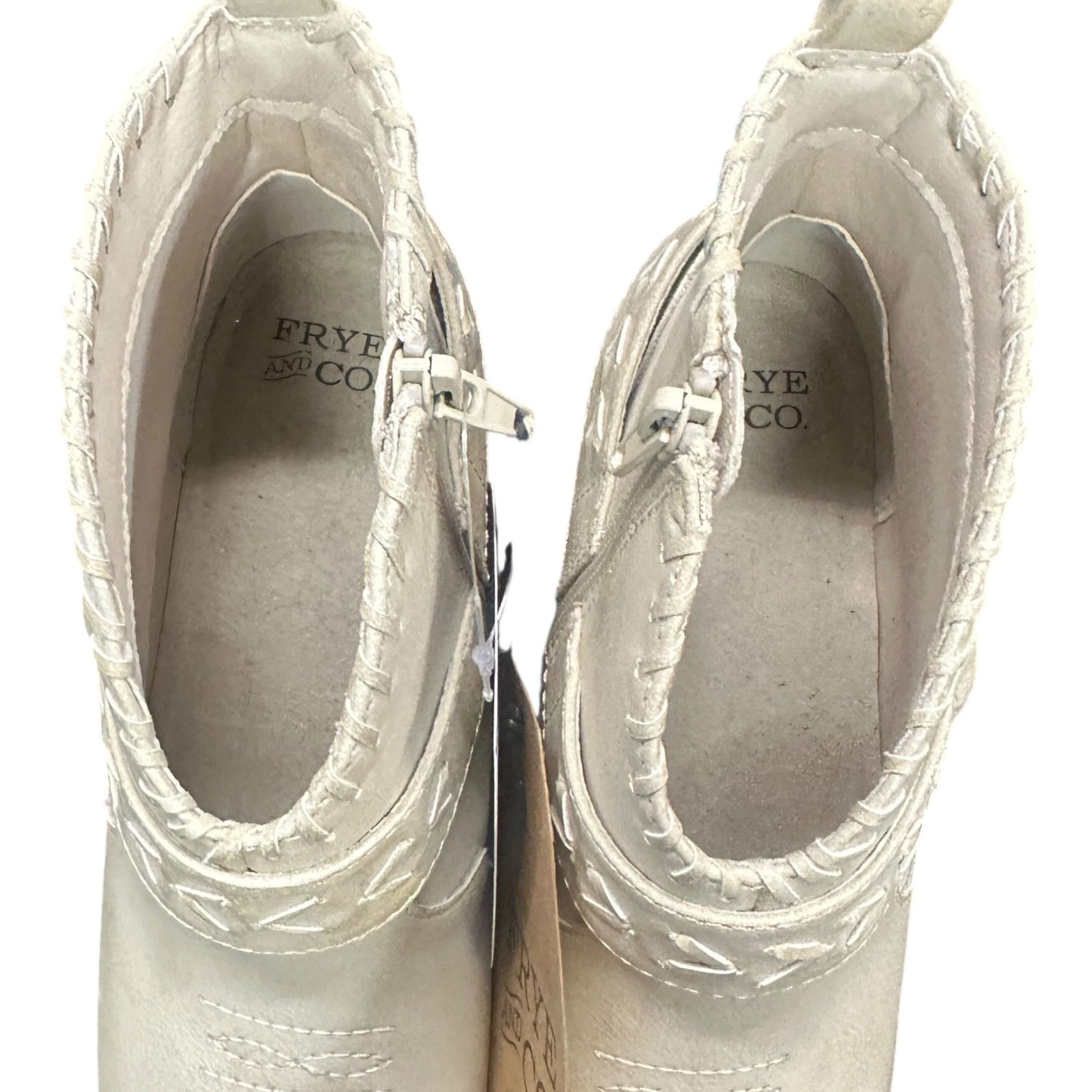 Frye & Co. Palma Western Booties 8M Beige Faux Leather Ankle Boots