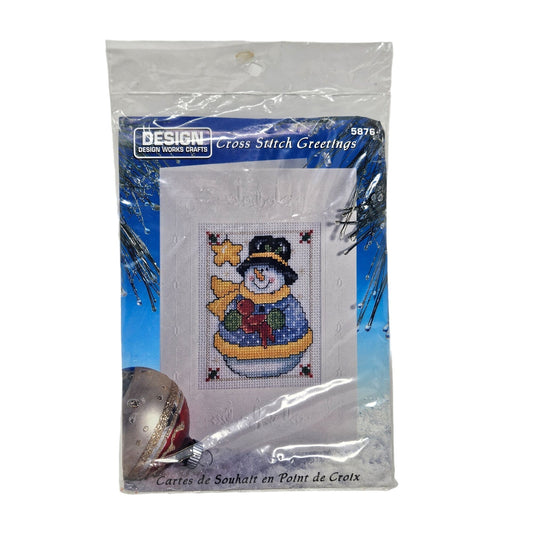 Snowman Cross Stitch Greetings Christmas Holiday Hobby Design Works Crafts 5876
