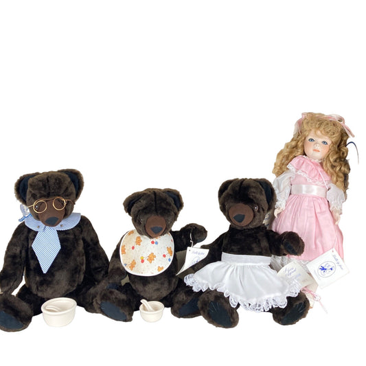 Jerri McCloud Goldilocks and the Three Bears 4 Piece Set Papa Mama Baby Doll