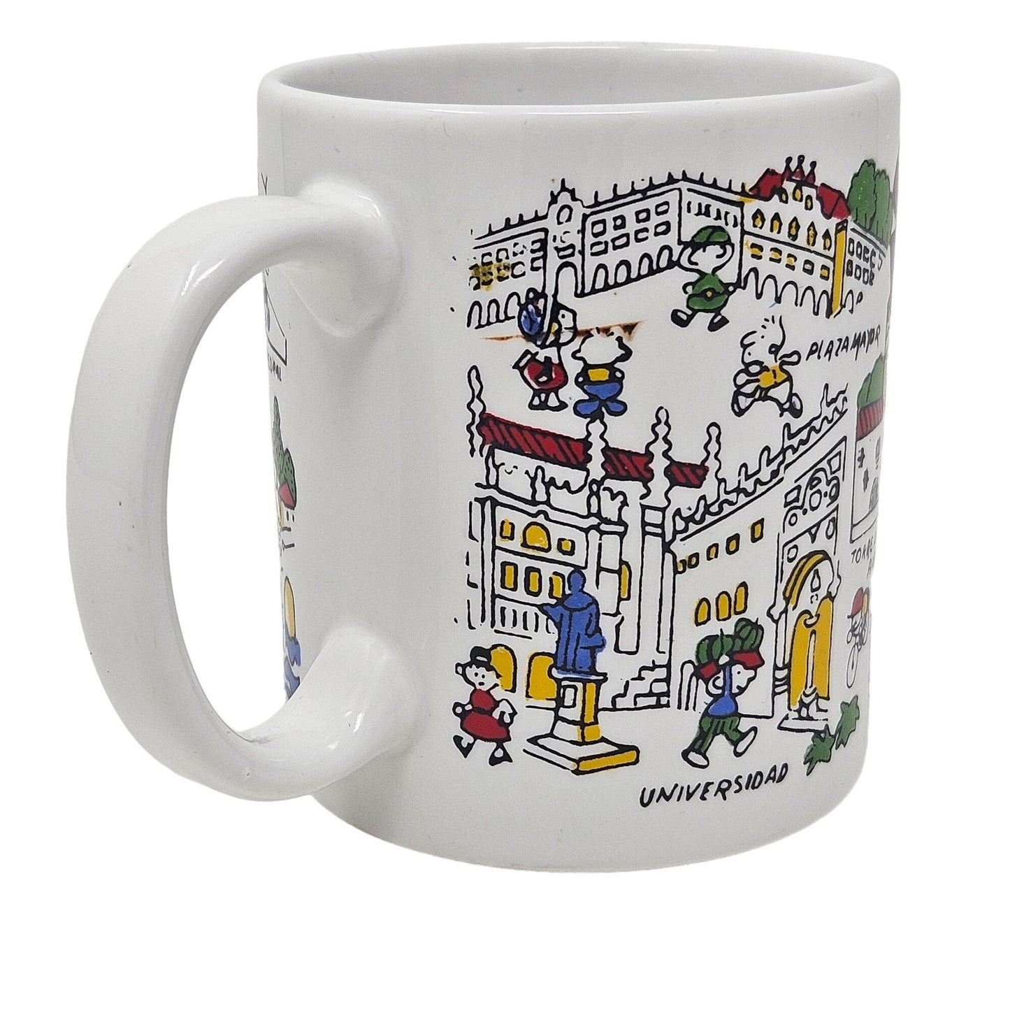 Colorful Salamanca Illustrated Ceramic Mug Featuring Iconic Landmarks Souvenir