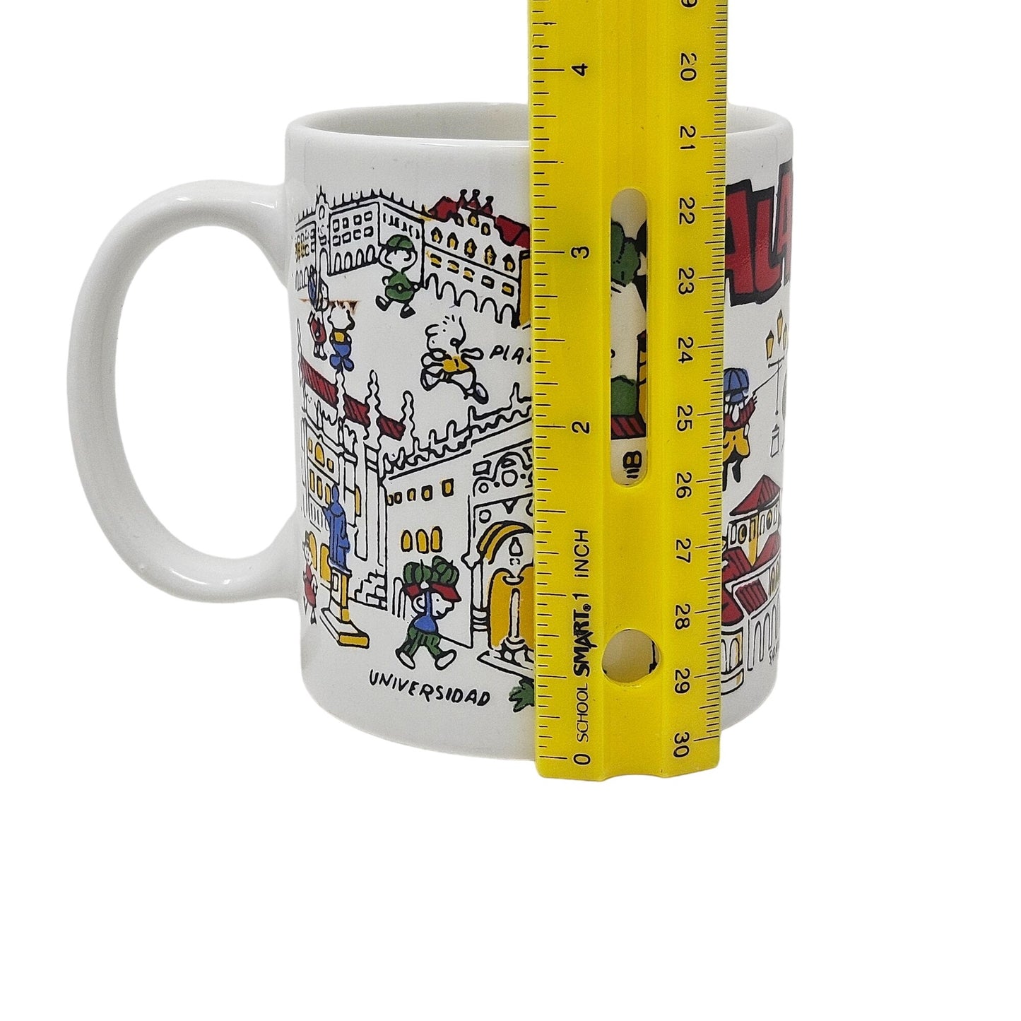 Colorful Salamanca Illustrated Ceramic Mug Featuring Iconic Landmarks Souvenir